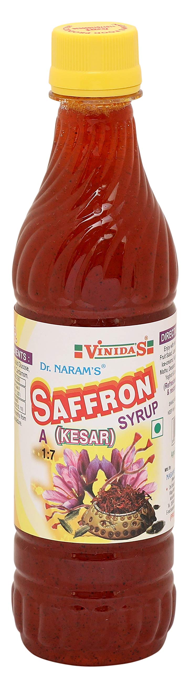 Dr Narams Vinidas Saffron (Kesar) Syrup 500g, with Pure Kashmiri Kesar (Saffron) and Cardamom (B07Z237K89) Amazon Price History, Amazon Price Tracker