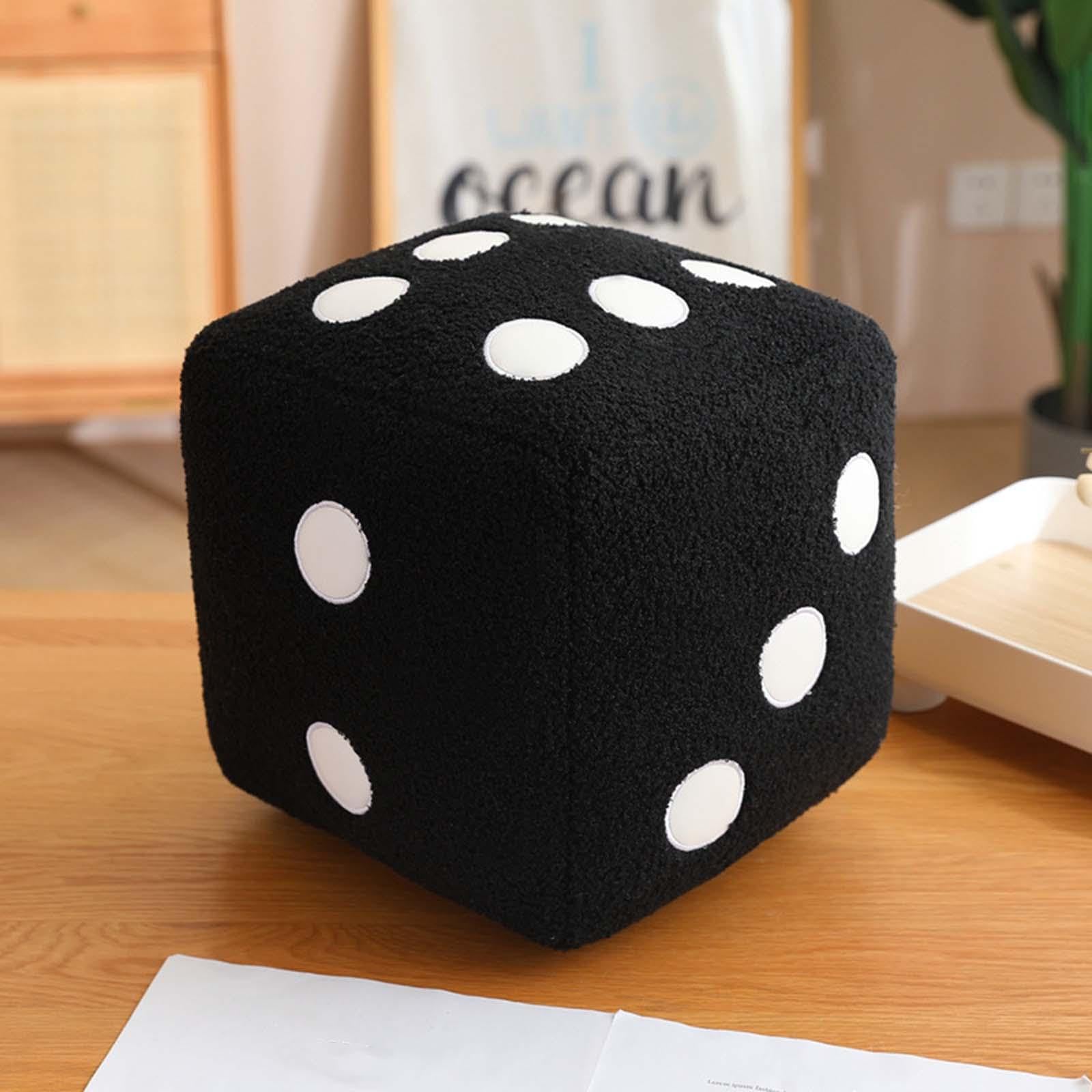 Dado DOT Peluche Morbido Cubo Schiuma Giocattolo Apprendimento Matematica Dado da Tavolo Jumbo 25cm Accessorio Insegnamento STEM Adatto per Bambini Gi, Nero
