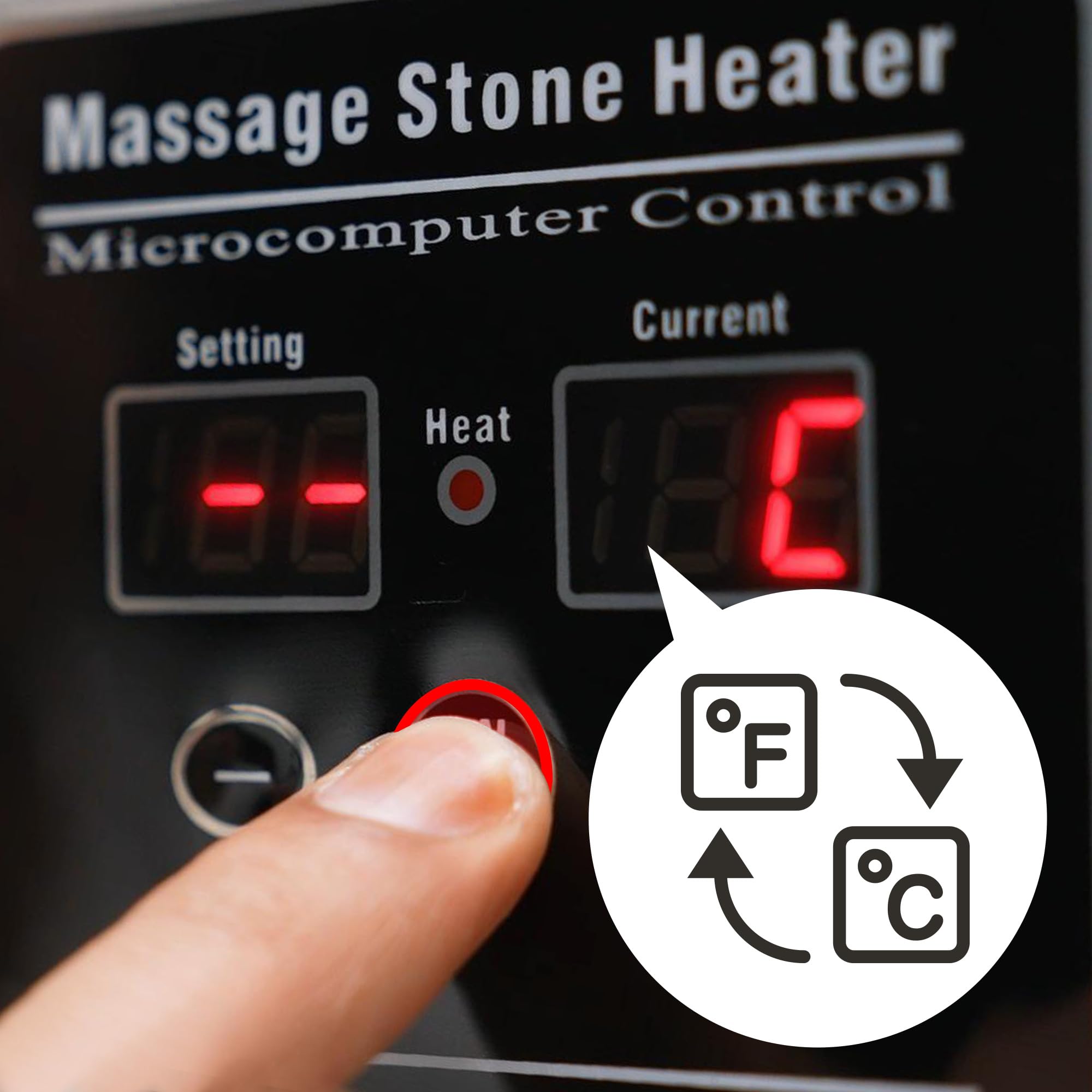 Master Massage Hot Stone Wärmegerät mit digitaler Kontrolleinheit und Temperaturanzeige inkl. Schäpfkelle 18 Liter