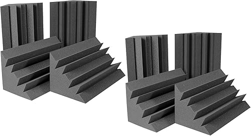 Auralex Acoustics LENRD, paneles de absorción acústica, trampa para graves, 8unidades, color borgoña, Carbón