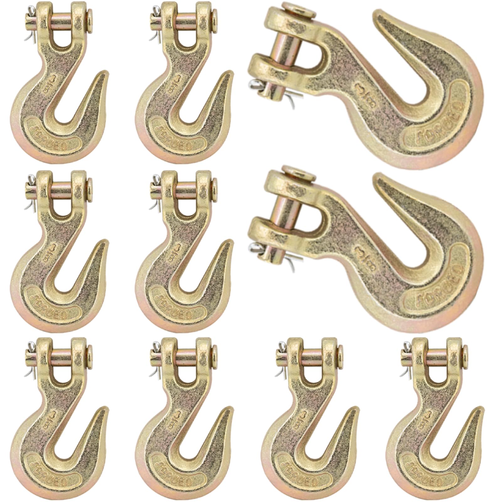 10PCS 3/8" Clevis Grab Hooks Grade 70 Heavy Duty Chain Hook Chain Hook for Trucking Connections 26000LBS Load Hook