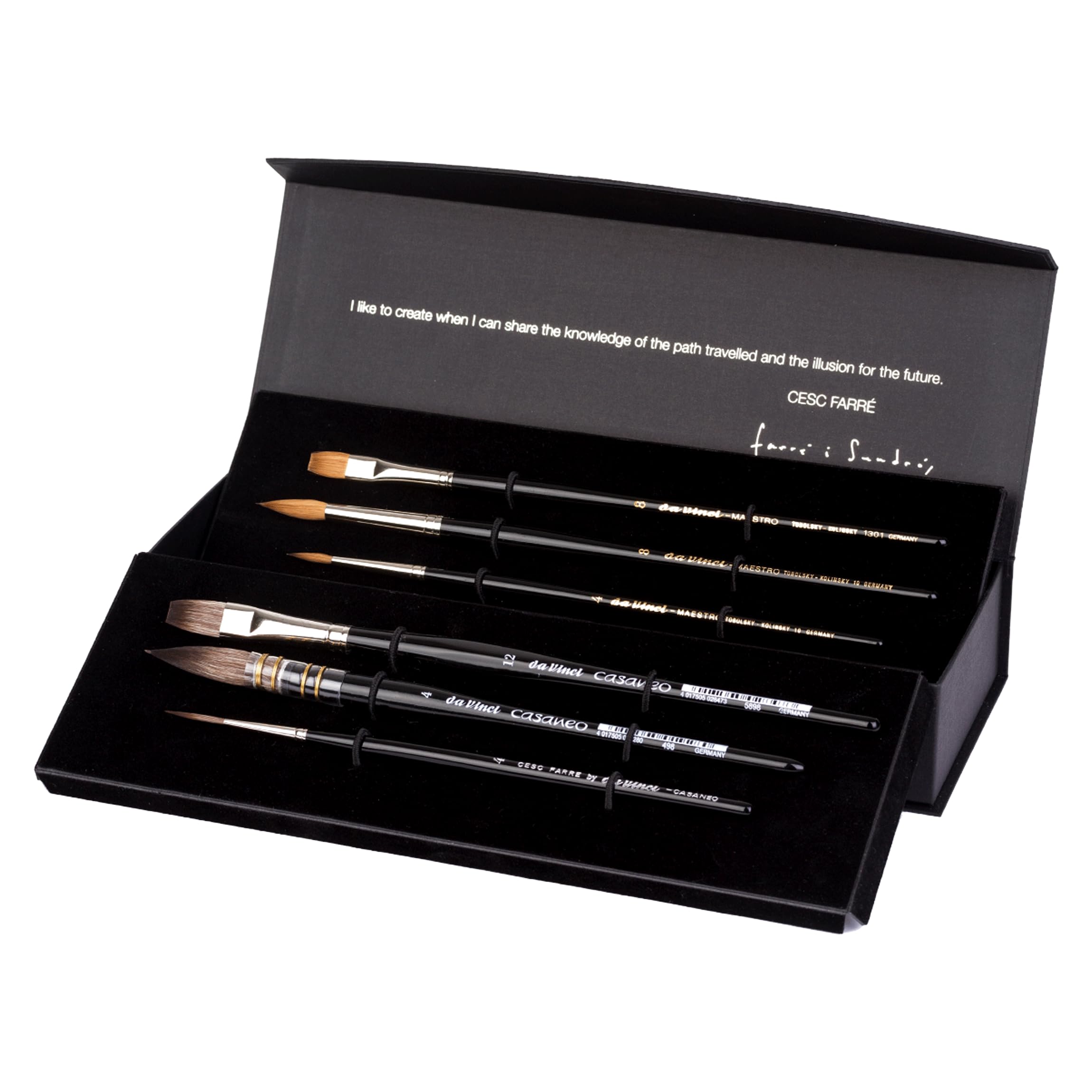 Da Vinci : Cesc Farre : Watercolour Brush : Set of 6