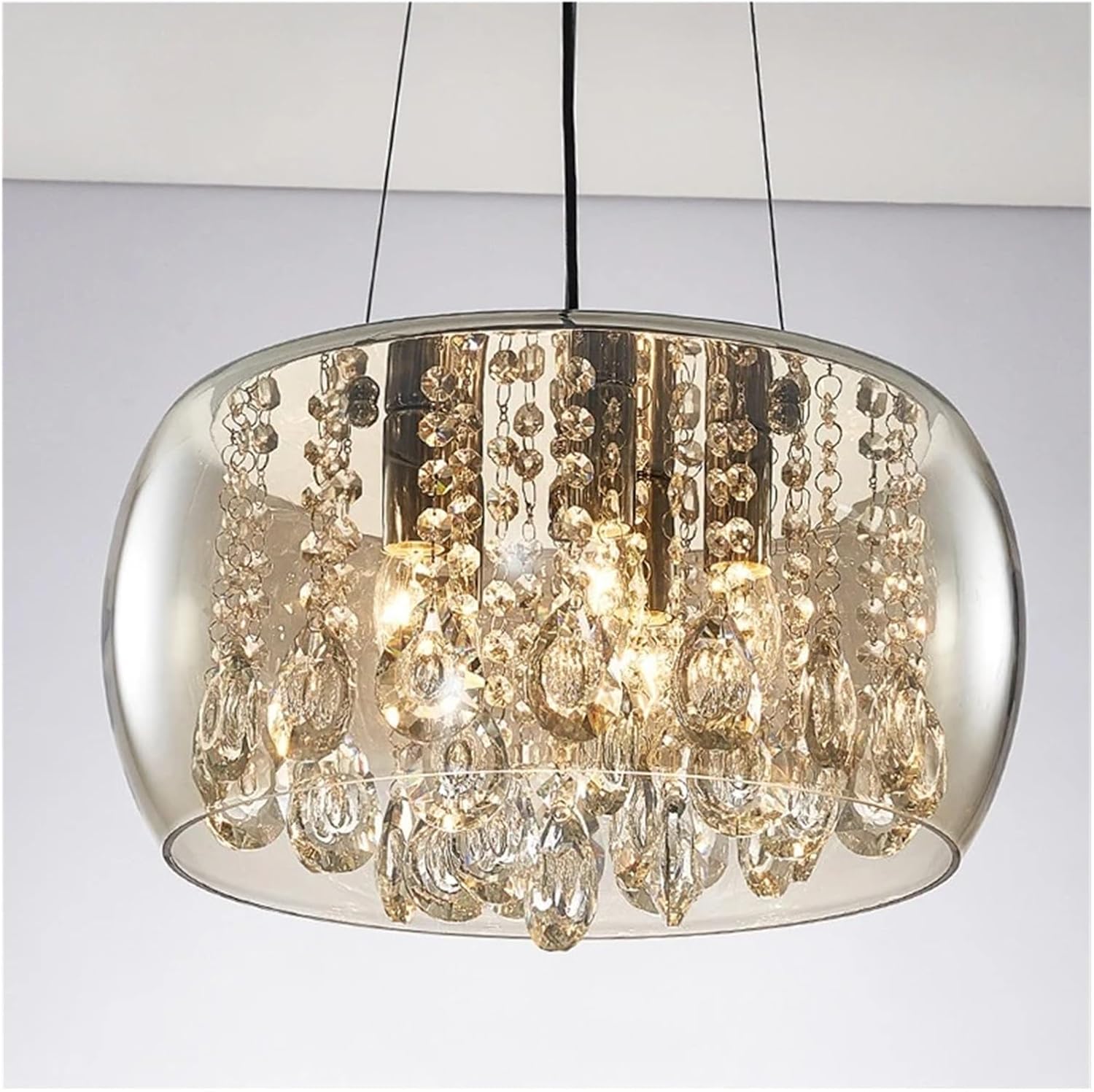 Crystal Chandeliers Modern Simple Luxury Glass Led Hanging Lamp for Bedroom Dining Living Room Study Romantic Lighting Fixtures,for the Bedroom