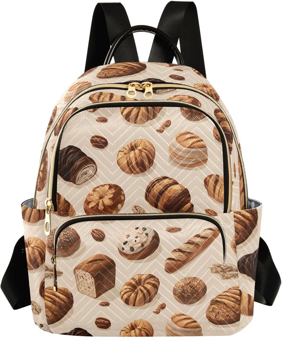 Pile Of Bread Pattern Backpack Purse for Women Shoulder Bag Fashion Daypack Ladies Handbag Lightweight Travel Bag Rucksack