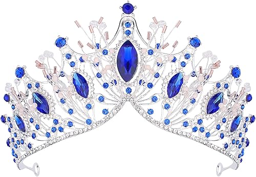 Miniatura 8 de COCIDE Coronas plateadas para mujer, tiaras para mujer, diamantes de imitación de cristal, tiara barroca para niñas, cuentas de reina princesa,