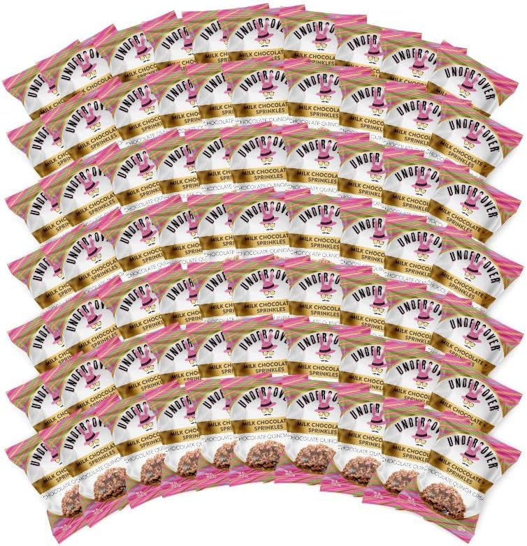 Undercover Chocolate Quinoa Crisps - Milk Chocolate + Sprinkles | 70-Count, Individually Wrapped Crisps | Gluten Free, Nut-Free, Allergen Friendly, Kosher