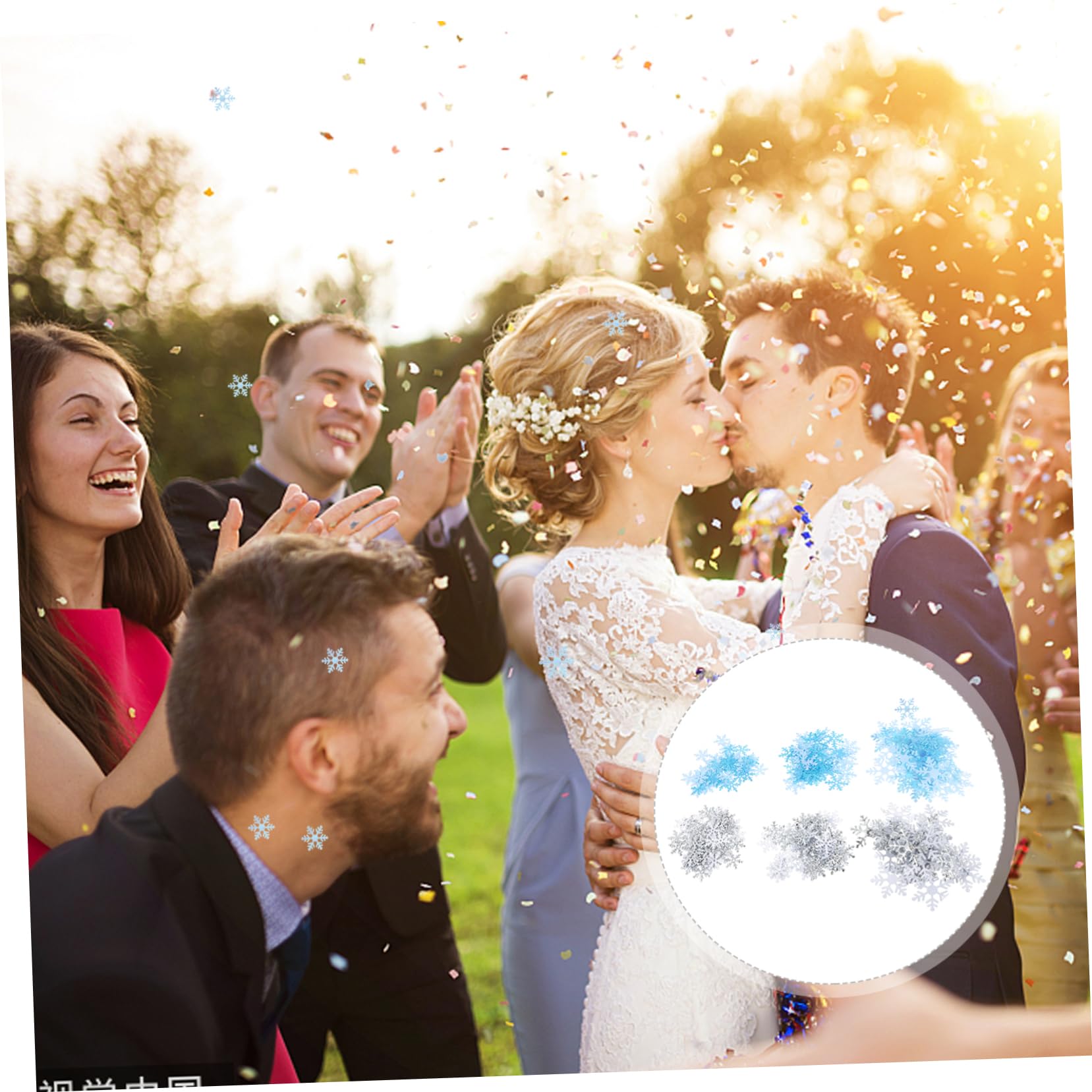 2piezas Confetti De Para Decoración Navideña De Agradecimiento Bodas y Azul y Plateado Decoración De Mesas y Salones