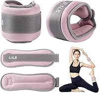 Vista 1 de Pesas de tobillo para mujeres y niños, 0.5 libras/1 libra cada par de muñecas y tobillos (1 libra/2 libras en total) pesas ajustables