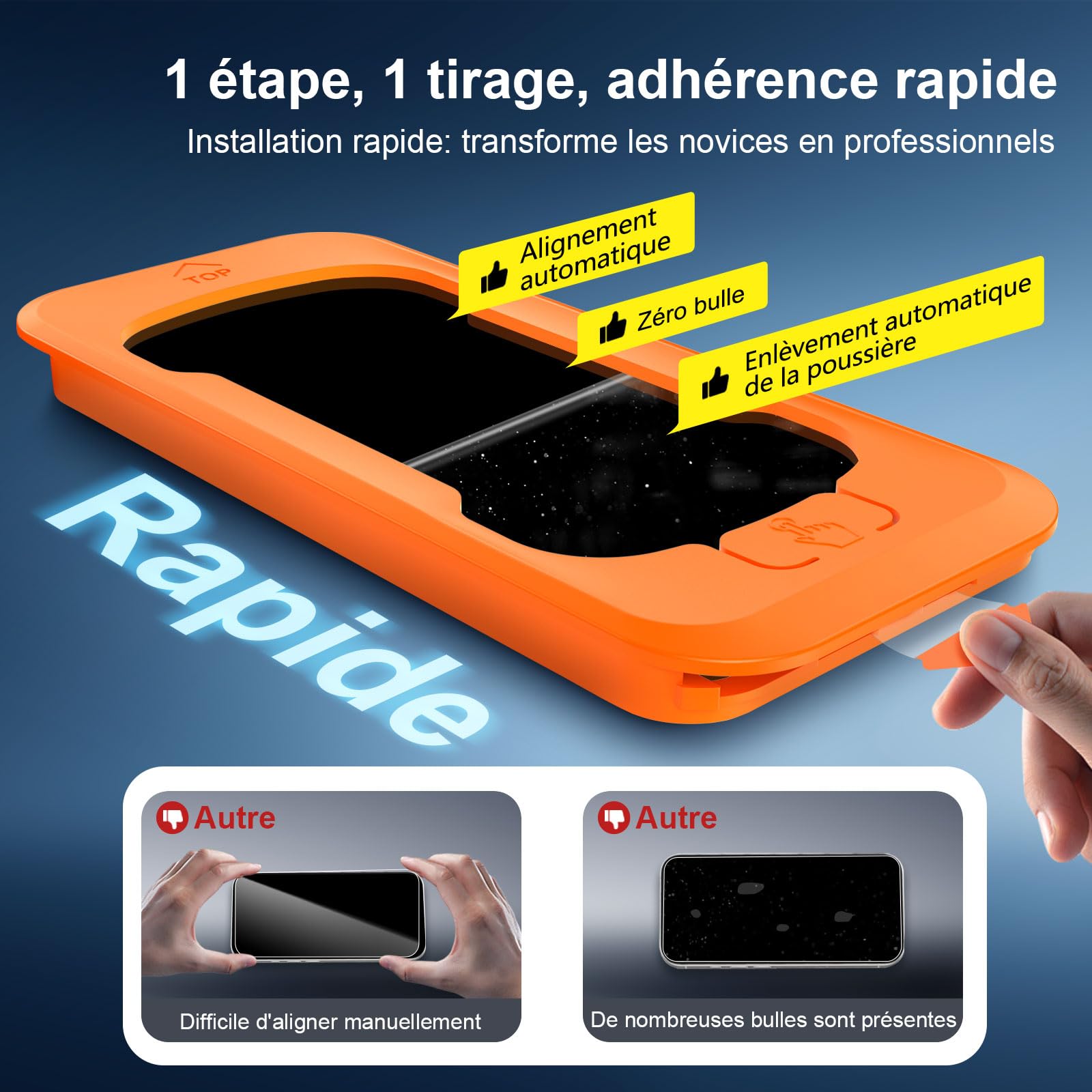 NEW'C 3 Sztuki, Pełny Pokrycie Ochraniacz Ekranu dla iPhone 16 Pro 6,3 cala [Automatyczna Instalacja], Czarna Krawędź, Folia ochronna ze szkła hartowanego, odporność na zarysowania