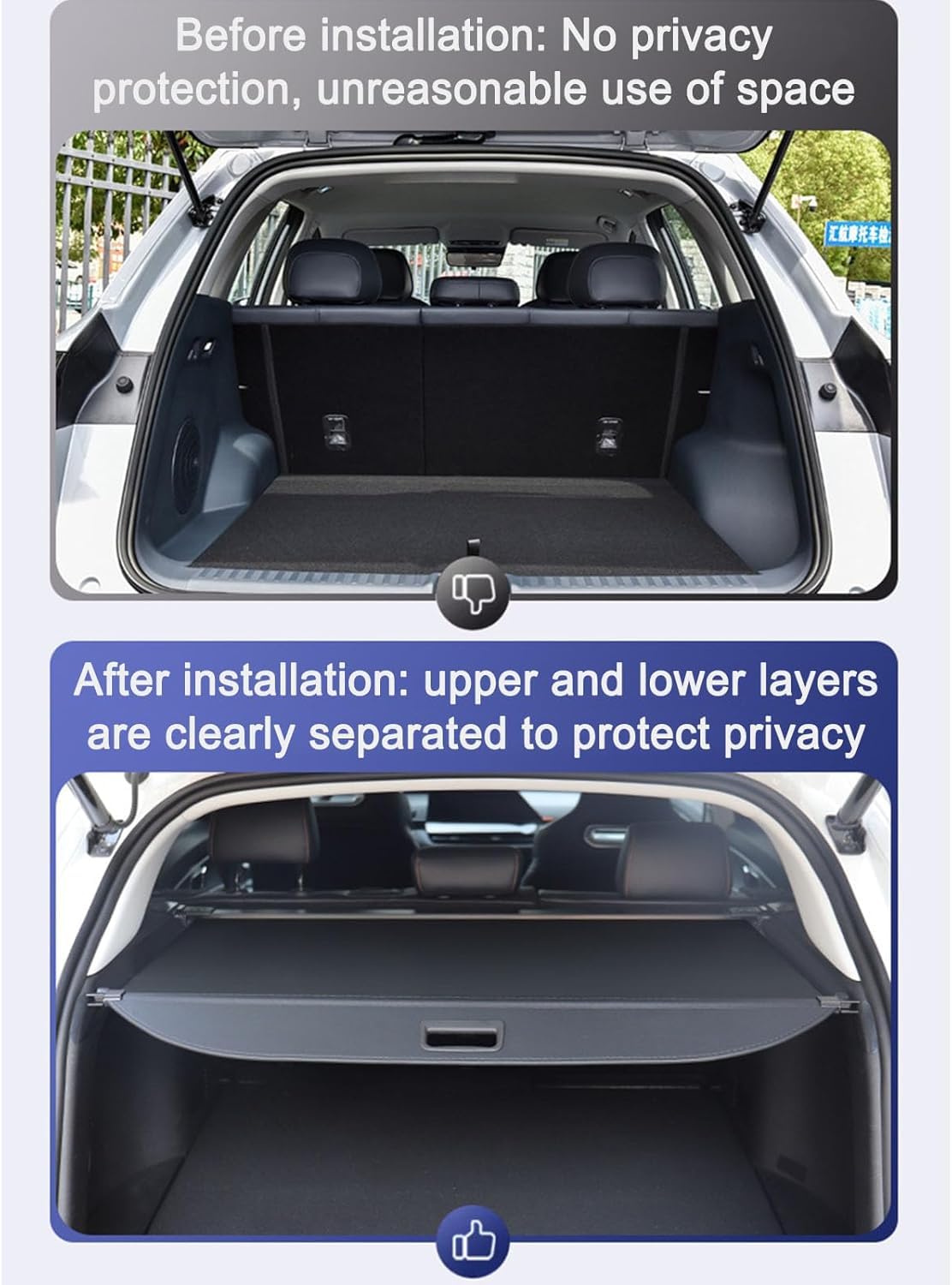 Auto Einziehbarer Kofferraumabdeckung für Leapmotor C10 2024 2025 2026,Kofferraum Abdeckung Rollo Wasserdicht Gepäckträger,Security Privatsphäre ZubehöR