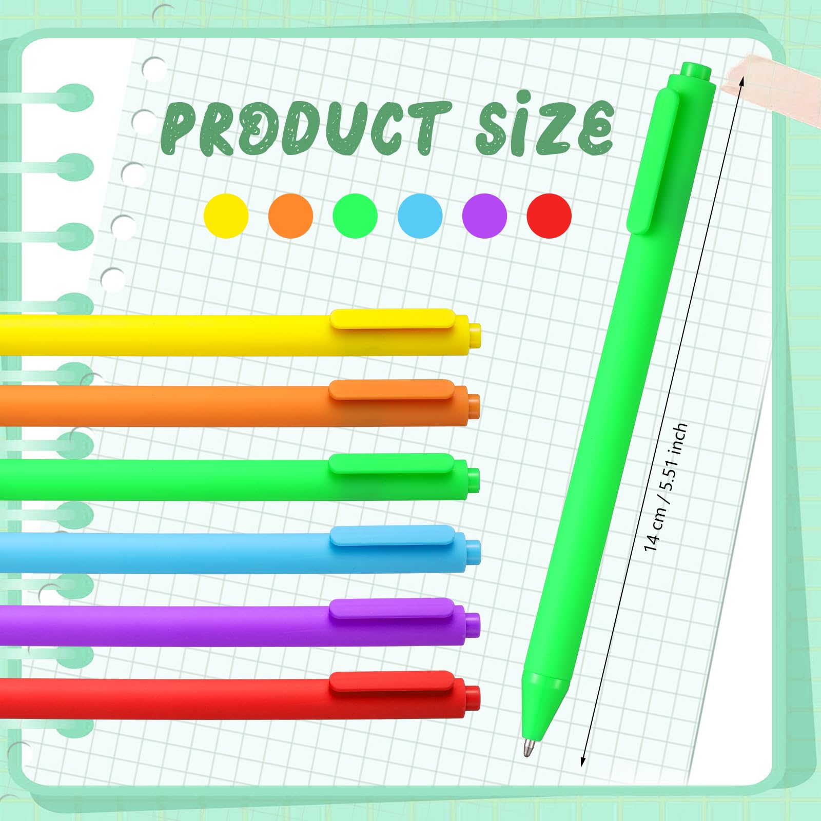 Nezyo 60 Pack Retractable Ballpoint Black Ink Pens Bulk Office Colored Ballpoint Cute Smooth Writing Aesthetic Pens for Daily Writing Notebook Office School(Bright Colors) - Image 3