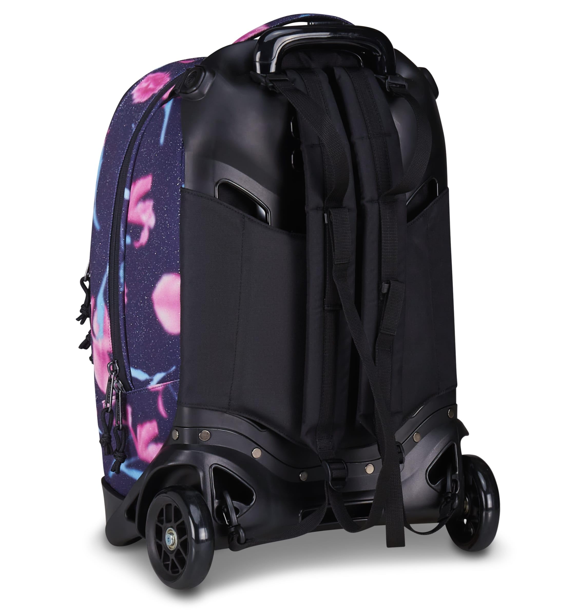 Invicta Trolley Scuola Plug Fantasy Shine, Viola, 3 in 1, Zaino Doppio Scomparto Con Carrello Sganciabile, Tasca Per PC, Tasca Per Borraccia, 34 lt, Scuola Media e Superiore, Viaggio, Zaino Ragazza