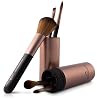 brush set make-up luvia cosmetics travel set cappuccino 5 cosmetic brushes including make-up brush storage beauty kit vegan brown cappuccino