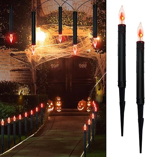 Miniatura 10 de Luces LED C9 para caminos de Navidad al aire libre, 38 pies, 25 bombillas LED C9 multicolor, luces de estacas de camino de Navidad, luces C9 LED