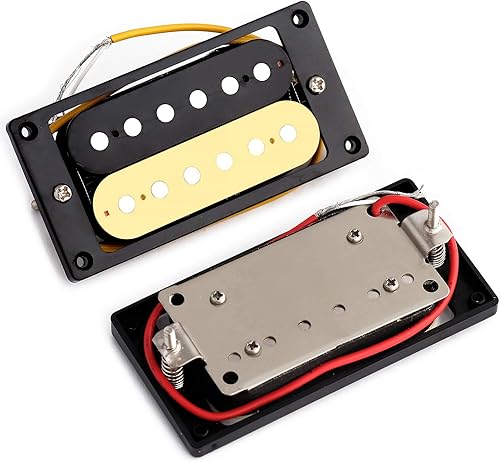Miniatura 4 de Metallor Zebra Humbucker Pickup - Juego de 2 pastillas para guitarra eléctrica (2 unidades), Negro y crema