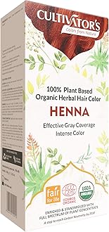 Cultivator's 100% pure Organic Henna powder for hair | Natural Henna powder for hair color and growth | USDA certified henna powder for hair No chemical or additive | Ayurvedic Heena -100gm