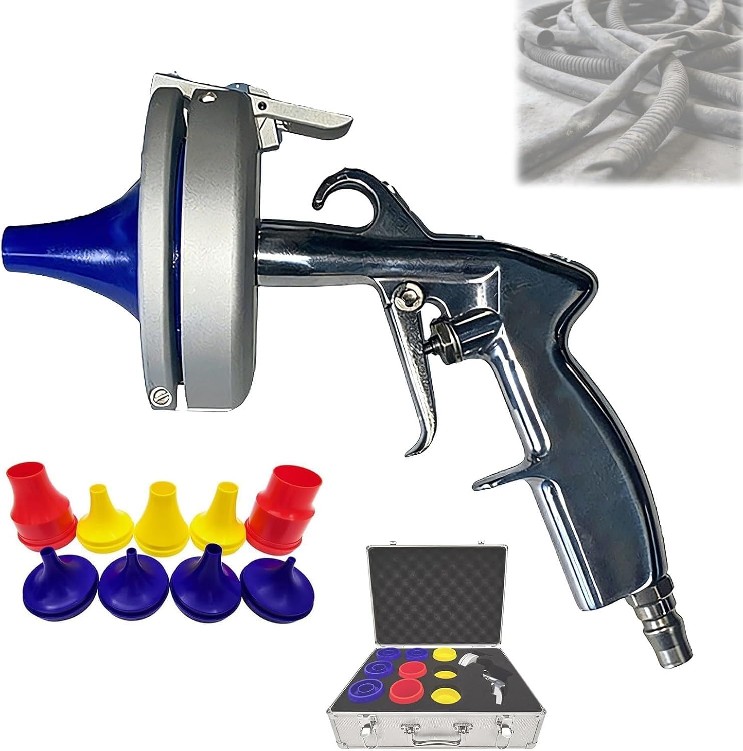 Pneumatyczny Pistolet Do Czyszczenia Rur, Zestaw Szybkozłączek Do Dysz, 35 Pocisków Pianowych, Szybkie Płukanie Na Sucho Wewnętrznych ścianek Instalacji Hydraulicznych, Linie Produkcyjne