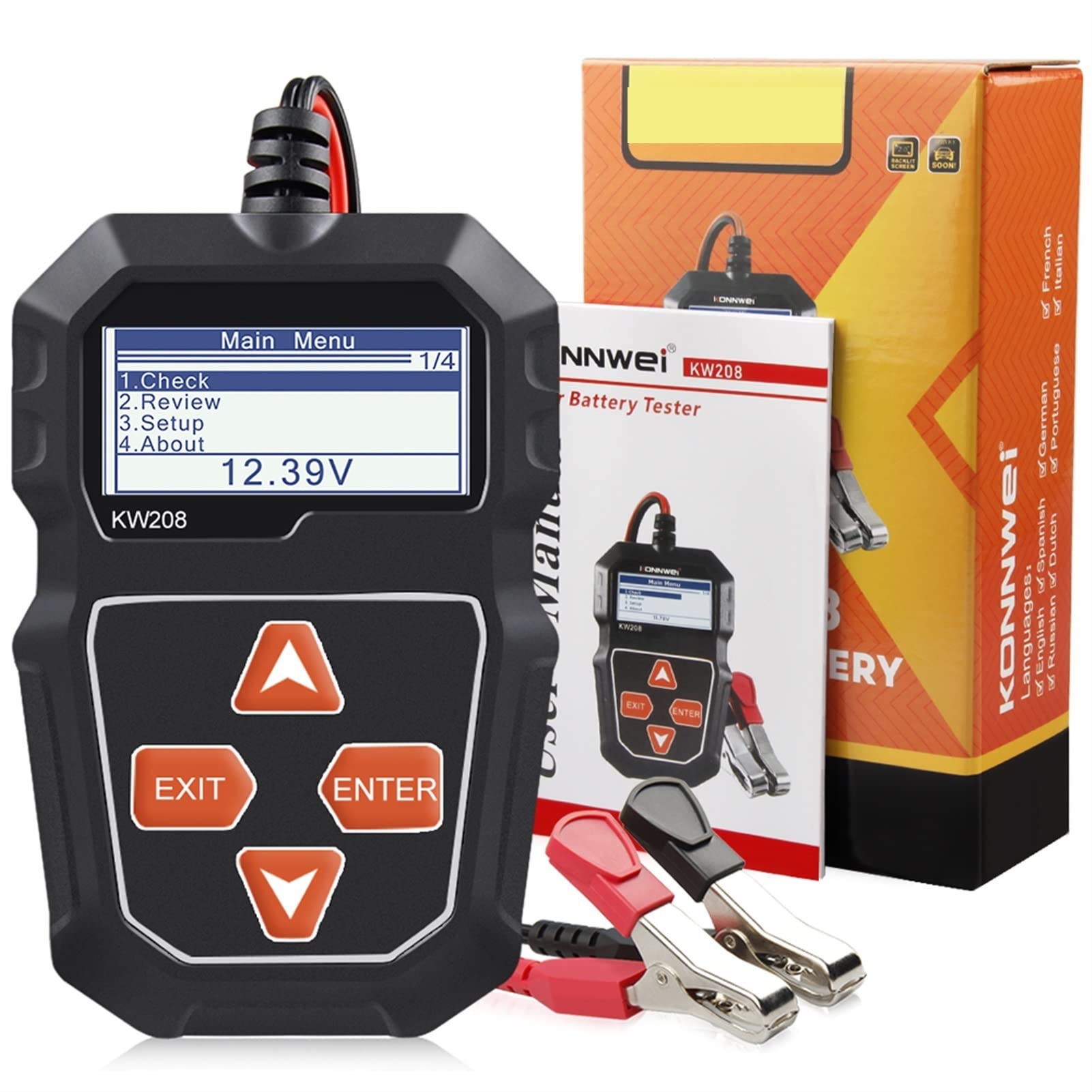 Probador de Batería, Probador de batería digital Kw208 PRINCIPAL DE LA BATERÍA COCHES SISTEMA CARGA 12V Herramienta prueba Motor Automotriz Capacidad la