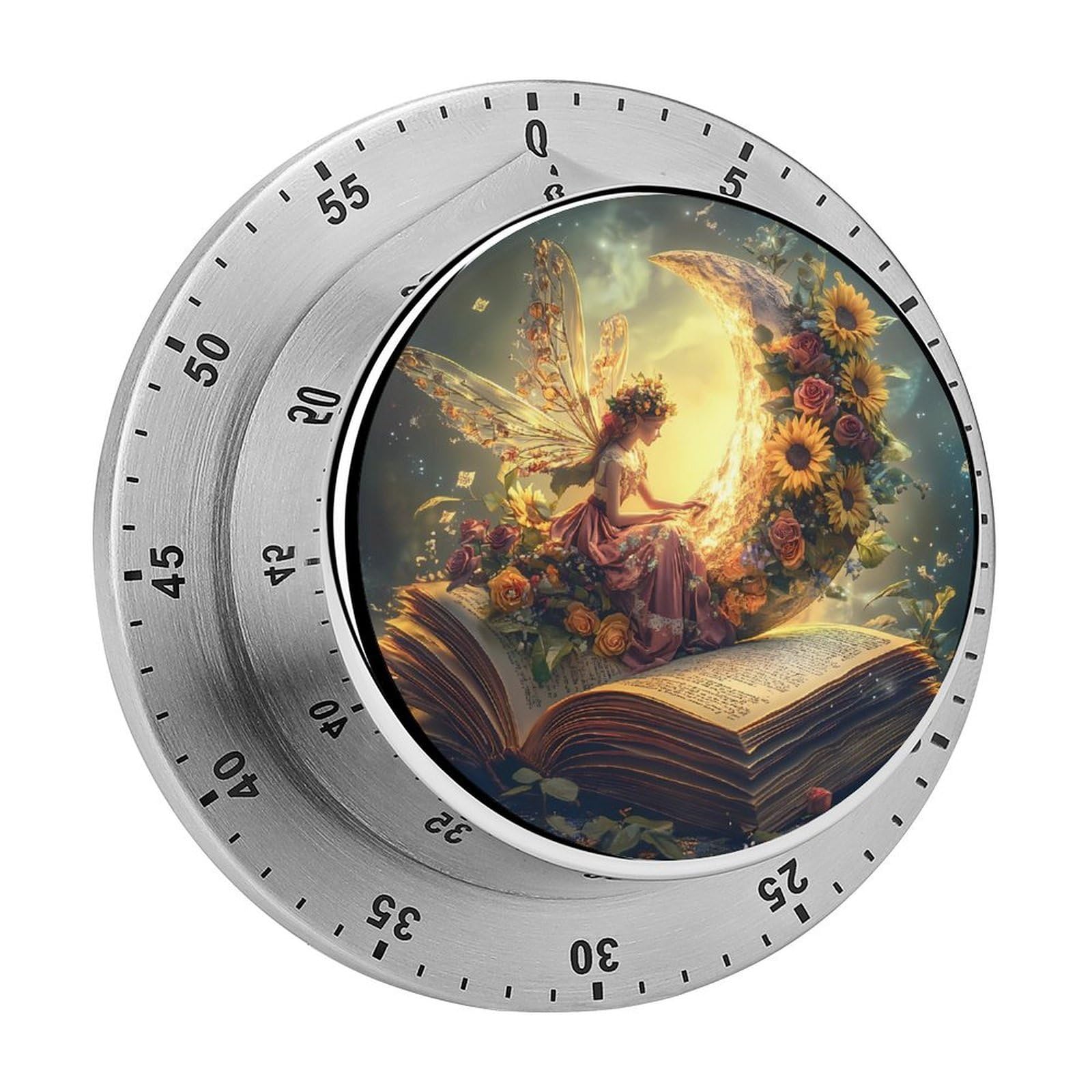 Moon Fairy Book Kitchen Timers for Cooking Magnetic Stainless Steel Timer Alarm Clock