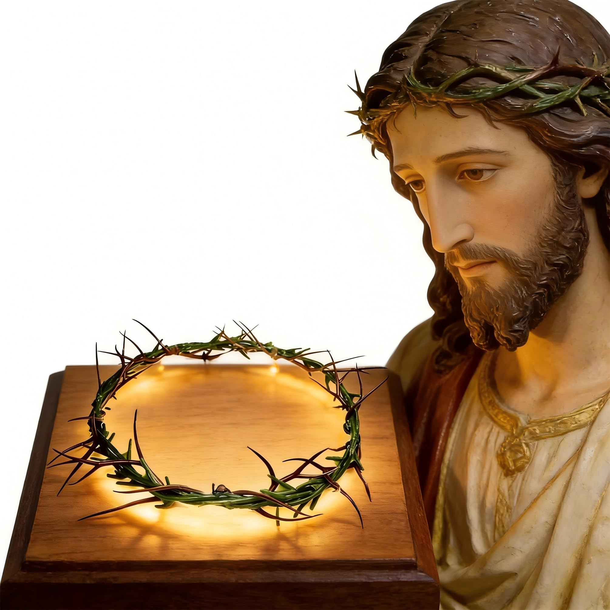 Corona di spine di plastica da 20 cm per la rappresentazione della Passione, corona indossabile per la rappresentazione in chiesa, decorazione dell'albero di Natale, ornamento corona per costumi.