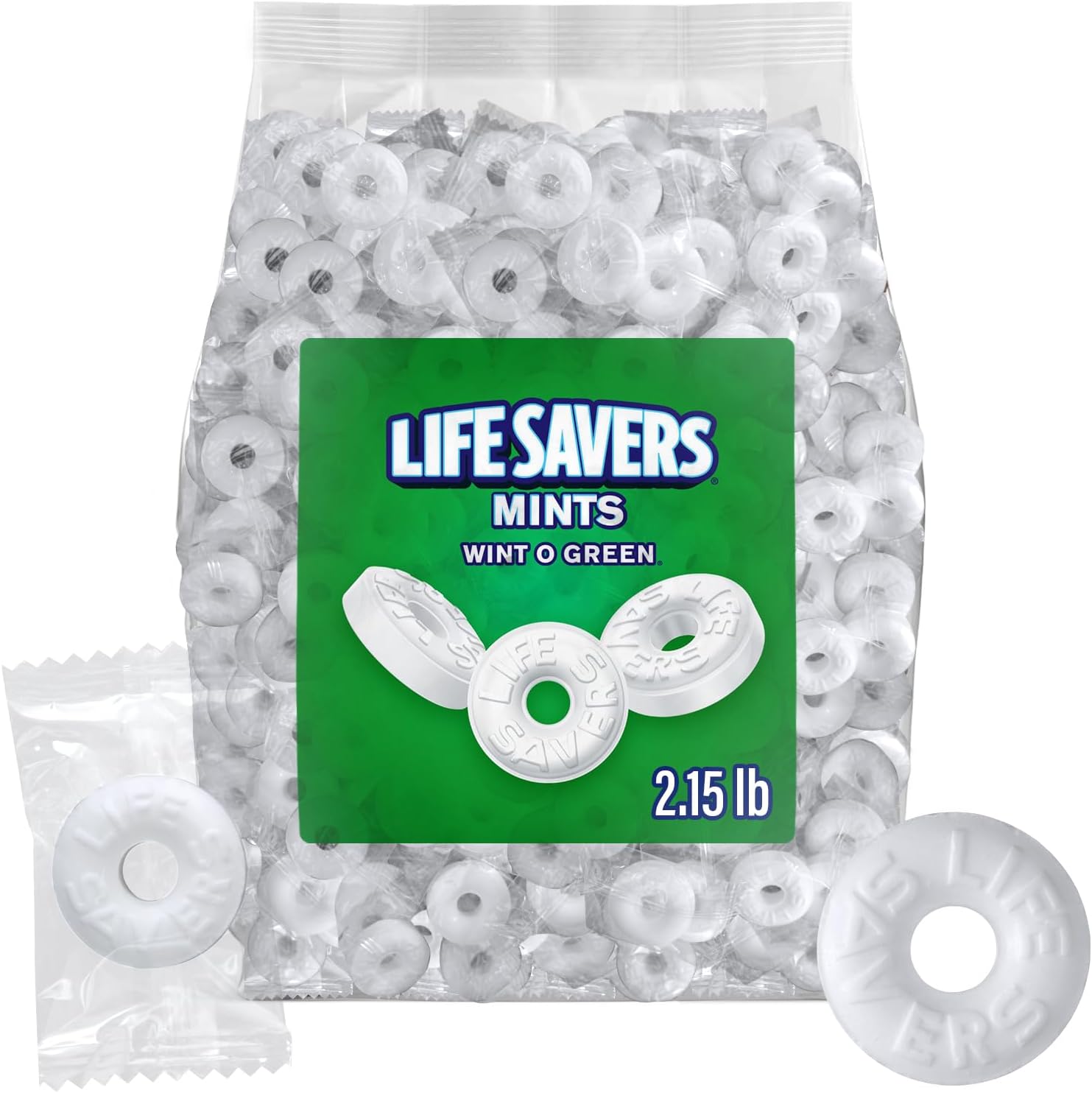 Wint O Green Hard Candy 2lb + 2oz Bulk Pack of Mints Individually Wrapped Bulk Mints for Parties and Events Ideal Wintermint Candy for Refreshing Breath and Enjoyable Snacking