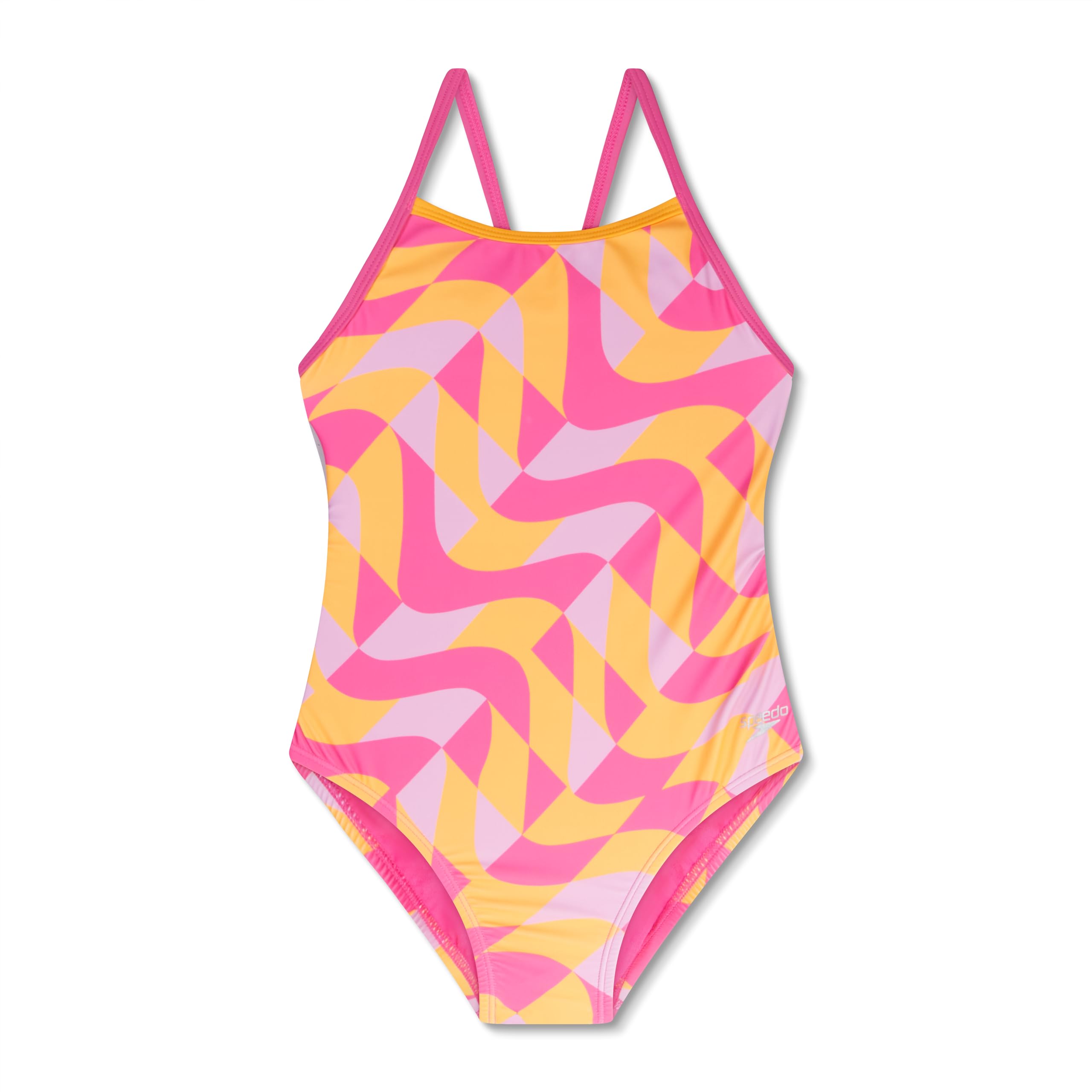 Speedo Girls Infinity Splice Thick Strap One Piece Swimsuit, 2023 Sea Level, 16