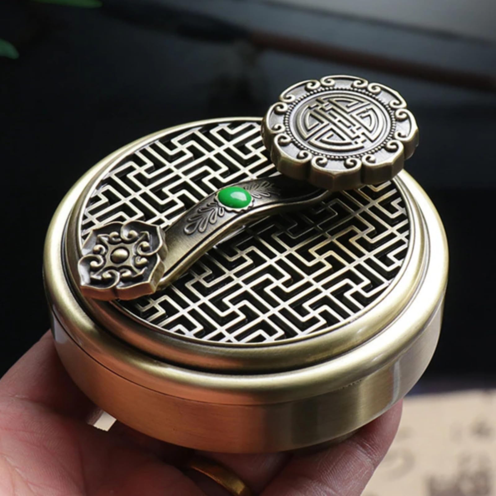 Brûleur d'encens chinois décoratif de 9,4 cm, cadeau idéal