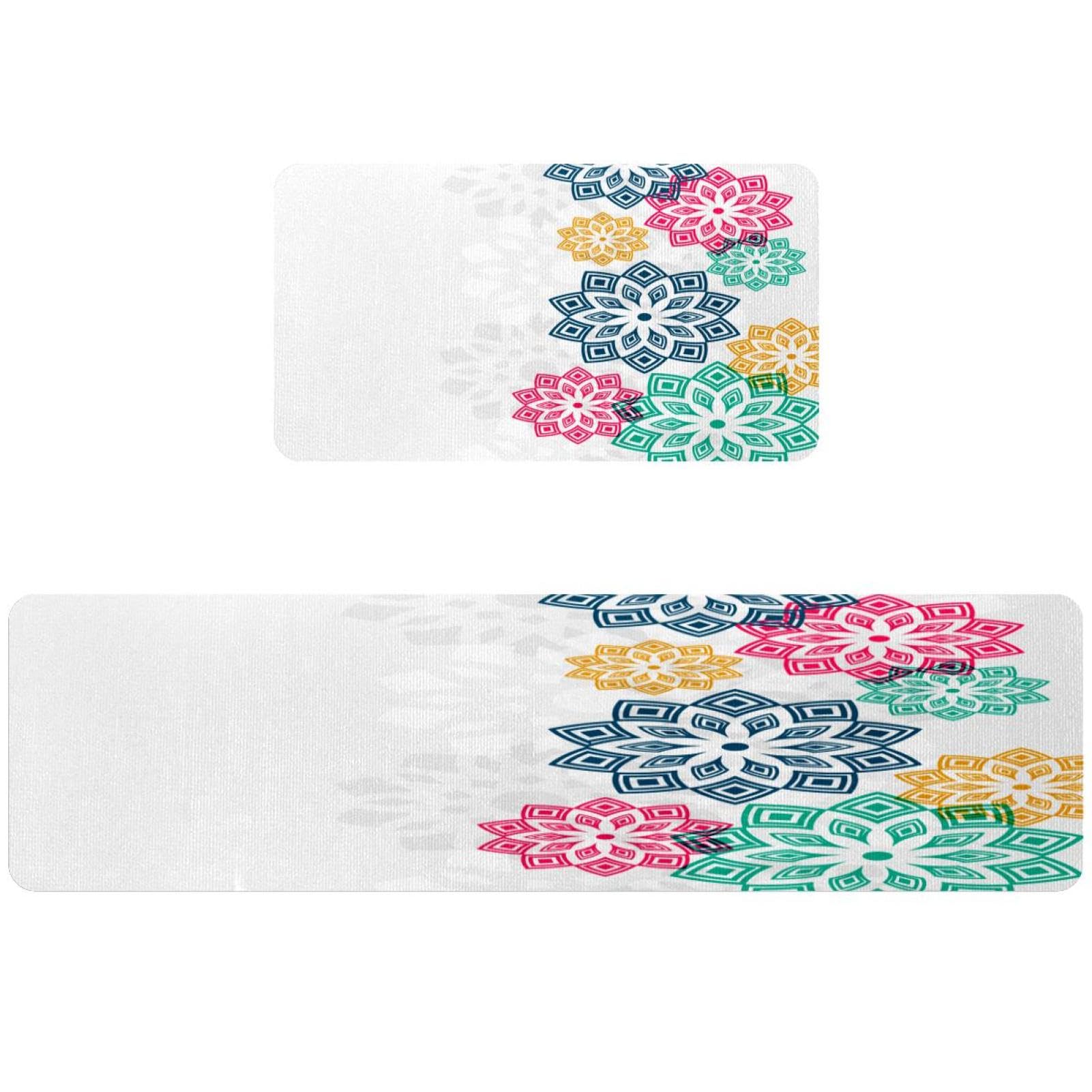 Alfombrilla de cocina absorbente antideslizante lavable de flores