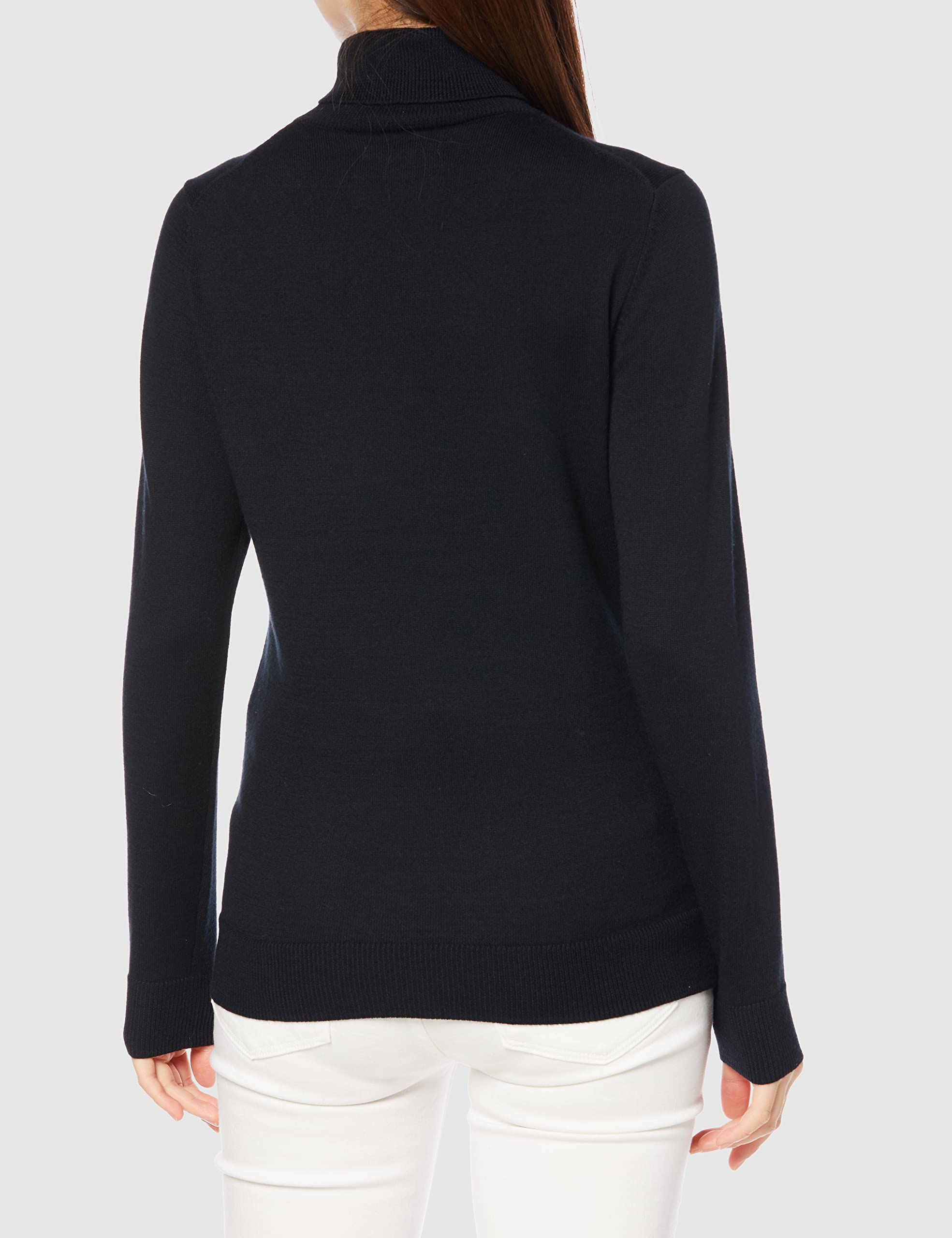 Amazon Essentials Women's Classic-Fit Lightweight Long-Sleeve Turtleneck Sweater, Black, Large