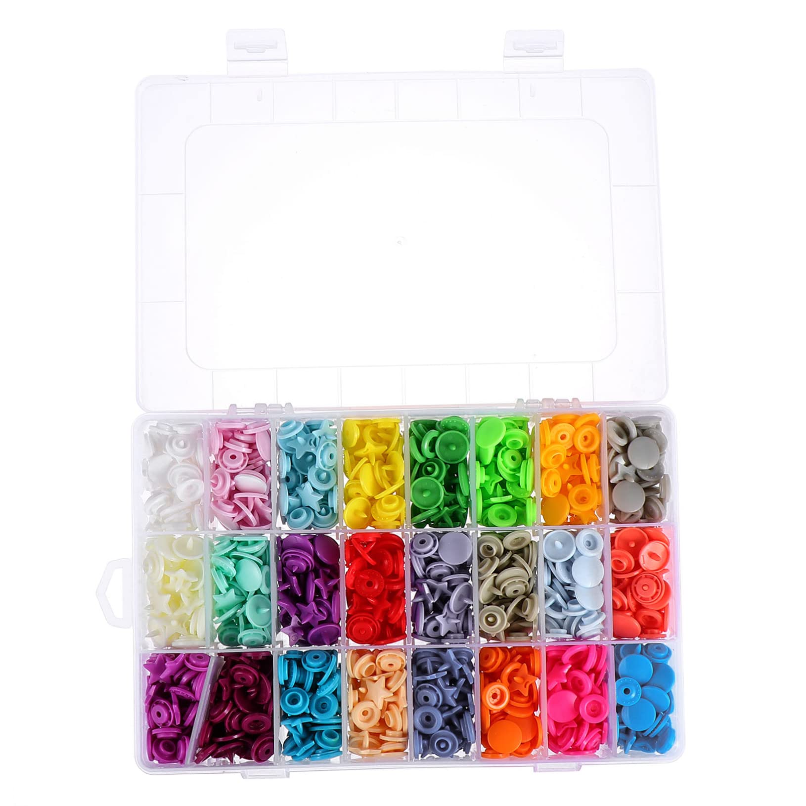 SHINEOFI Set Da 360 Bottoni Automatici in Resina Multicolore Per Cucito Fai Da Te, Kit Completo Per Abbigliamento e Tessuti, Per Pannolini, Bavaglini e Indumenti Ragazzo Ragazza