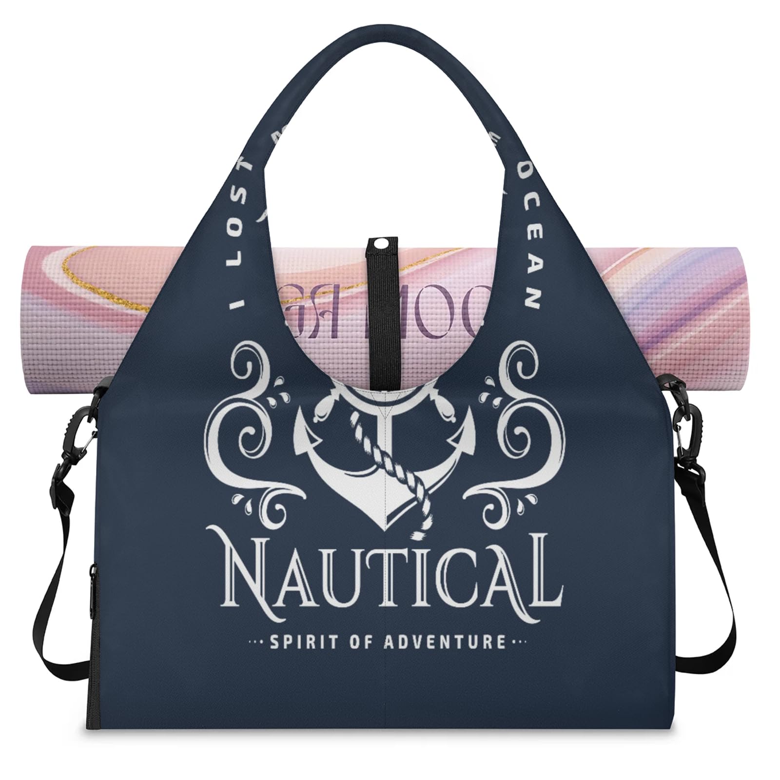 Sporttasche mit Anker-Emblem, für Damen und Herren, Anker, Wochenende, Übernachtungstasche, mit Schuhfach, Schultertasche, Gepäcktasche für Yoga, Fitnessstudio, Reisen, farbe, L, Taschen-Organizer