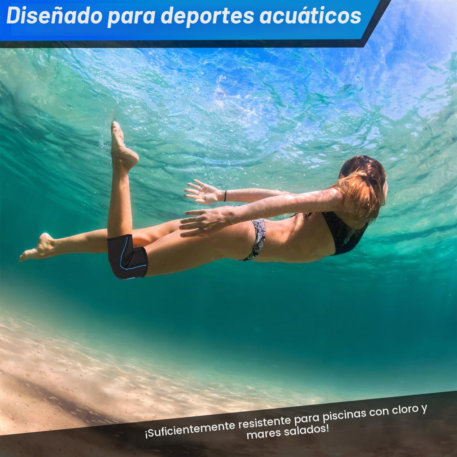 Nvorliy Rodillera de compresión para natación, vela, buceo, surf, remo, kayak, deportes acuáticos o recuperación de lesiones, funda de neopreno de 2.5 mm, para mujeres y hombres (M)