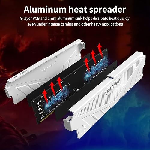 Miniatura 5 de DDR4 RAM 3200MHz 8GB CL18 (PC4-25600) 1.35V DDR4 UDIMM Kit de Memoria de escritorio de aluminio PCB Verde