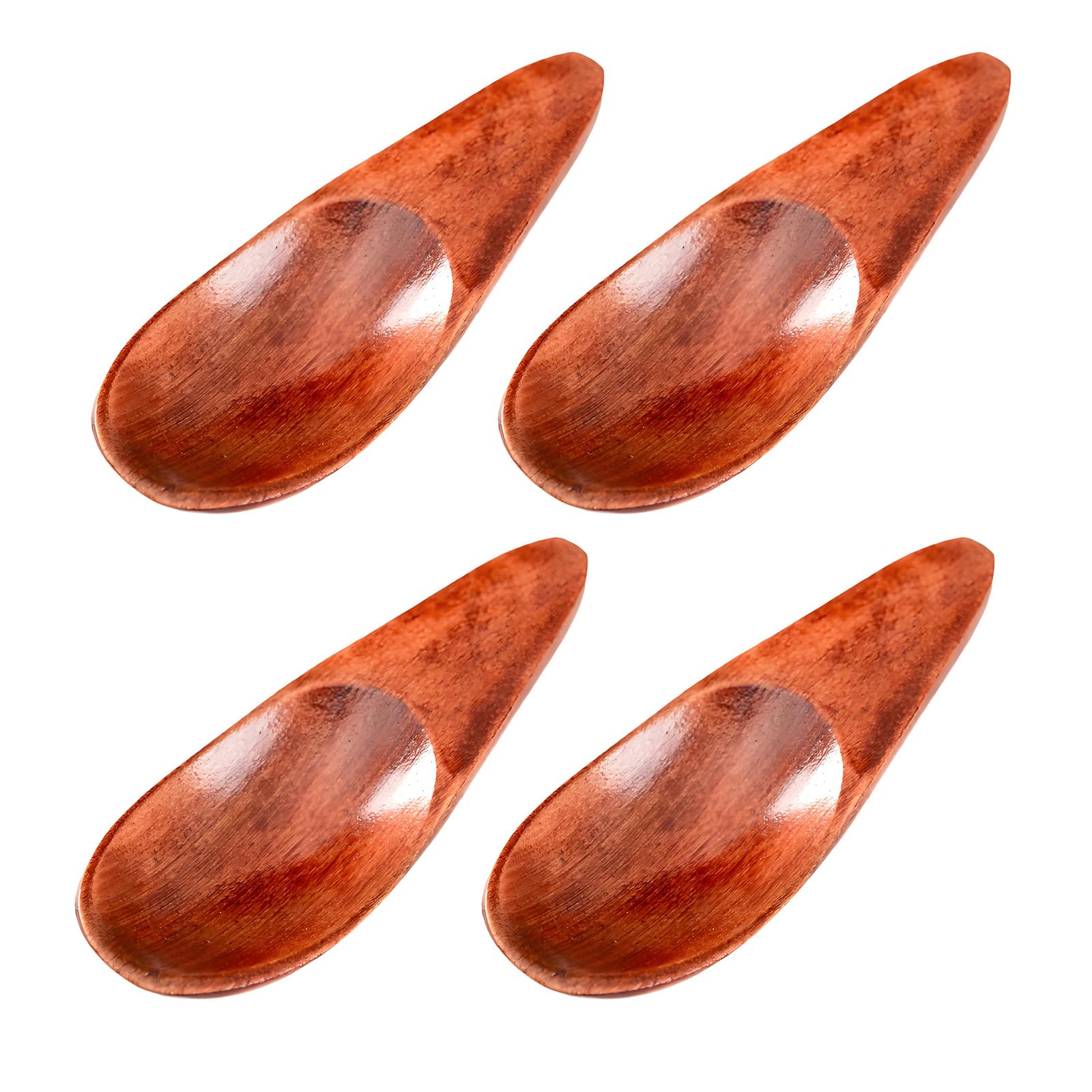 ZEPFJHE 4Pieces Small Wood Measuring Spoons Practical Kitchen Gadget Cooking Measuring Utensils for Coffee Powder and Ice Cream Seasoning Spoon Utensils