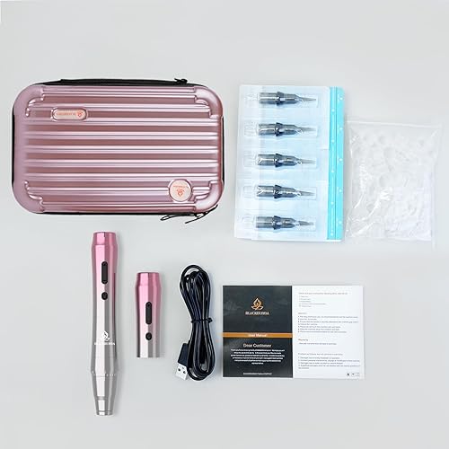 Miniatura 9 de Máquina PMU con pantalla de visualización, kit de máquina de maquillaje permanente rotativa equipada con 10 cartuchos de agujas, vasos de tinta y