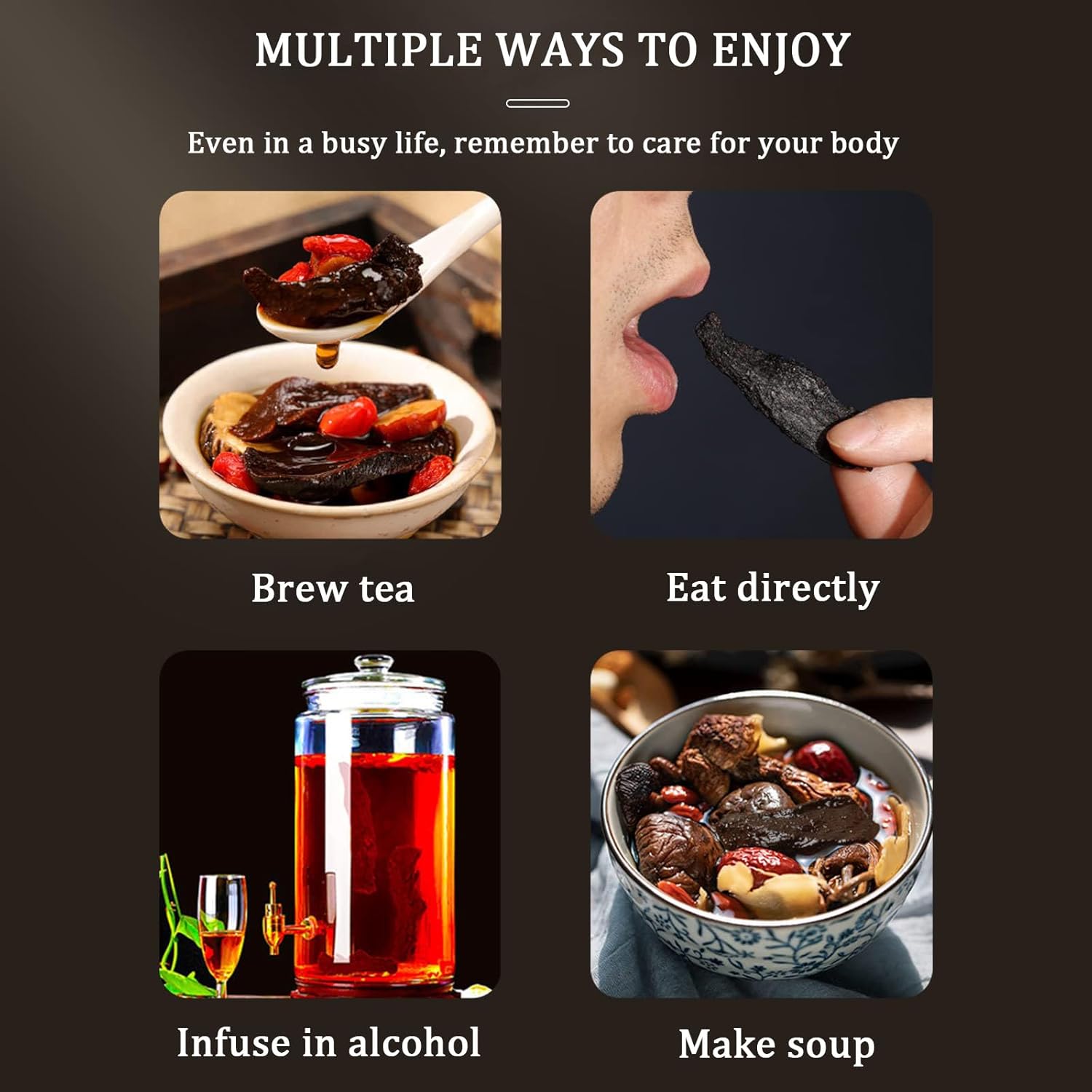 Hee Creek Rhizoma Polygonatum HuangJing 8.5oz/240g Chinese Solomon's Seal Wild Rhizoma Polygonati, No Additives, No Bleaching, Sulfur Free, Natural And Healthy 特级黄精 黄精茶 - Image 6