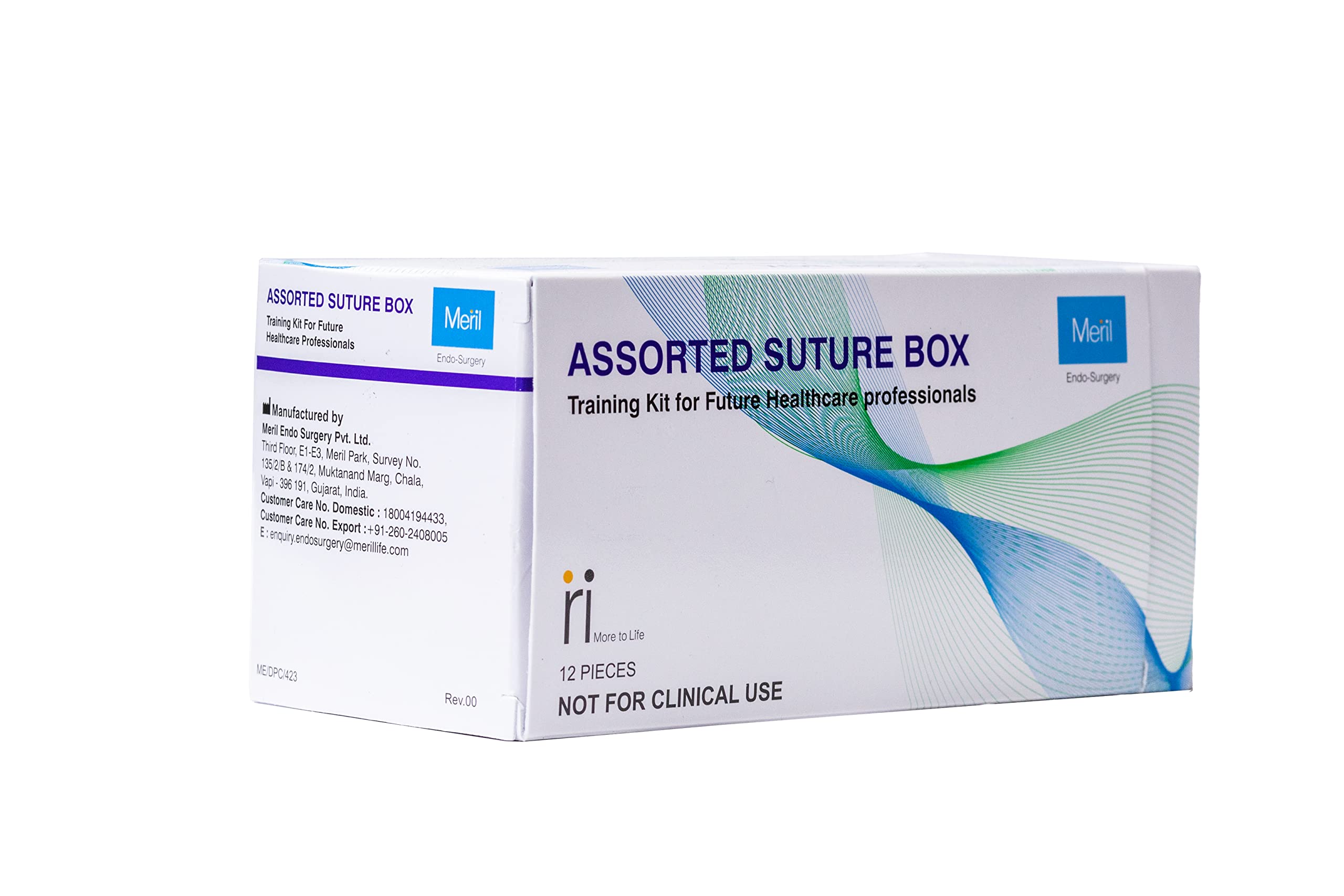 Meril Assorted Suture Kit | 3 Different Suture Thread Materials Polyglactin-910 Nylon & Polypropylene | Training Purpose Suture Thread for Medical Students Resident Doctors | Pack of 12 (B0B35X1V42) Amazon Price History, Amazon Price Tracker