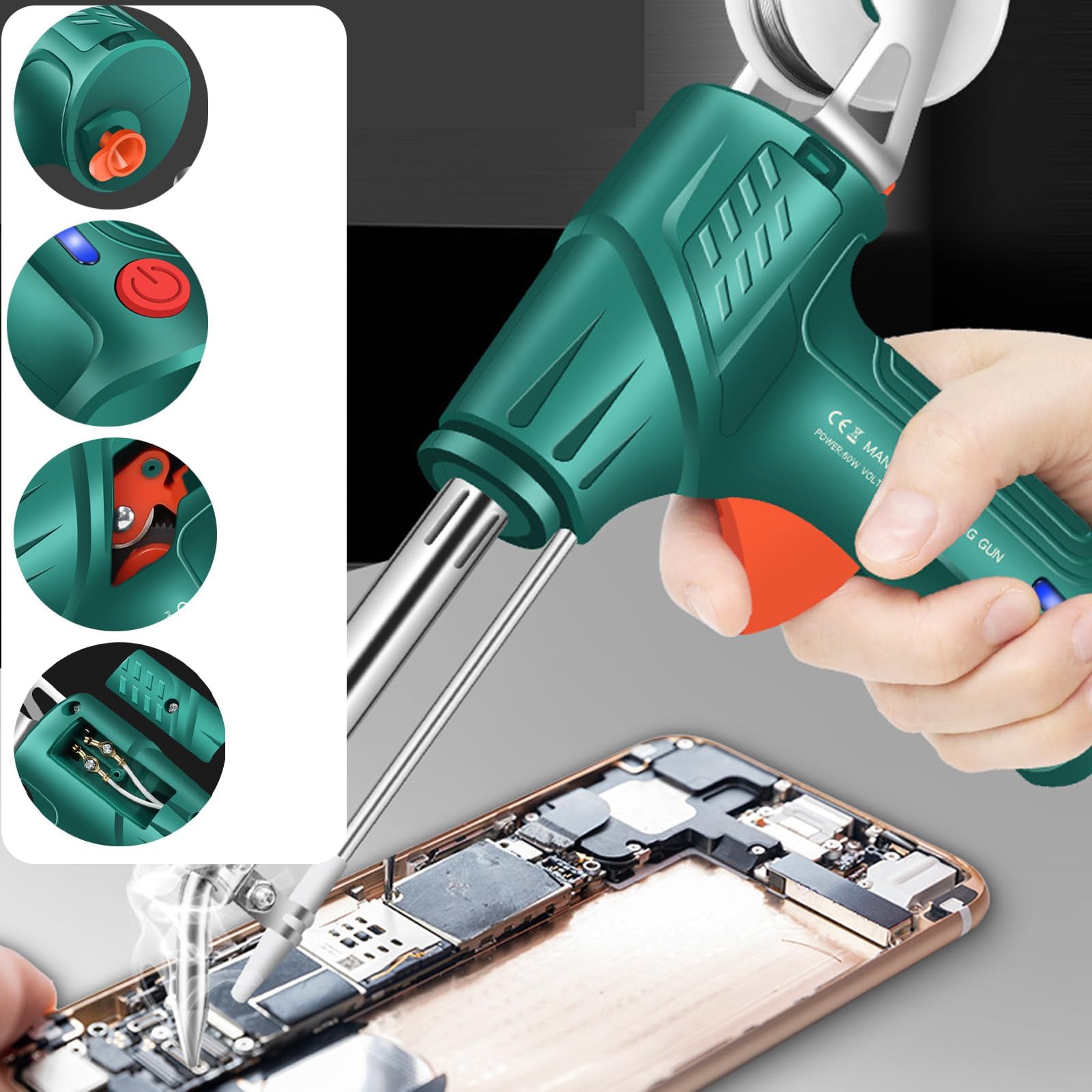 3 en 1 Soldadura de Corte de eliminación de óxido, Herramientas de Soldadura con láser Industrial con calefacción Internacional, Juego de Pistola de Soldadura de Hierro multifunción (Negro)