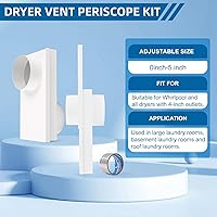 Vista 4 de Kit de ventilación de secadora ajustable de 0-5 periscopios 84049 actualizado por OEM, ventilación telescópica, periscopio de ventilación