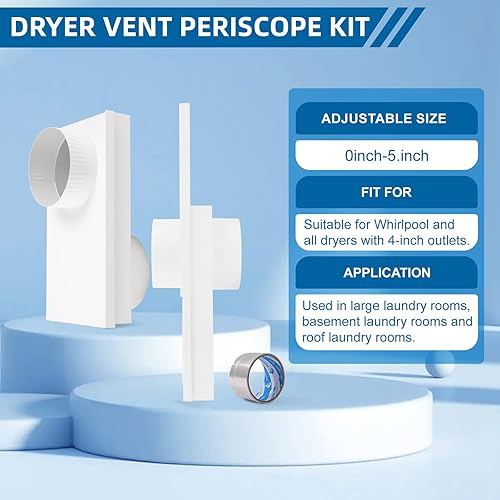 Miniatura 4 de Kit de ventilación de secadora ajustable de 0-5 periscopios 84049 actualizado por OEM, ventilación telescópica, periscopio de ventilación