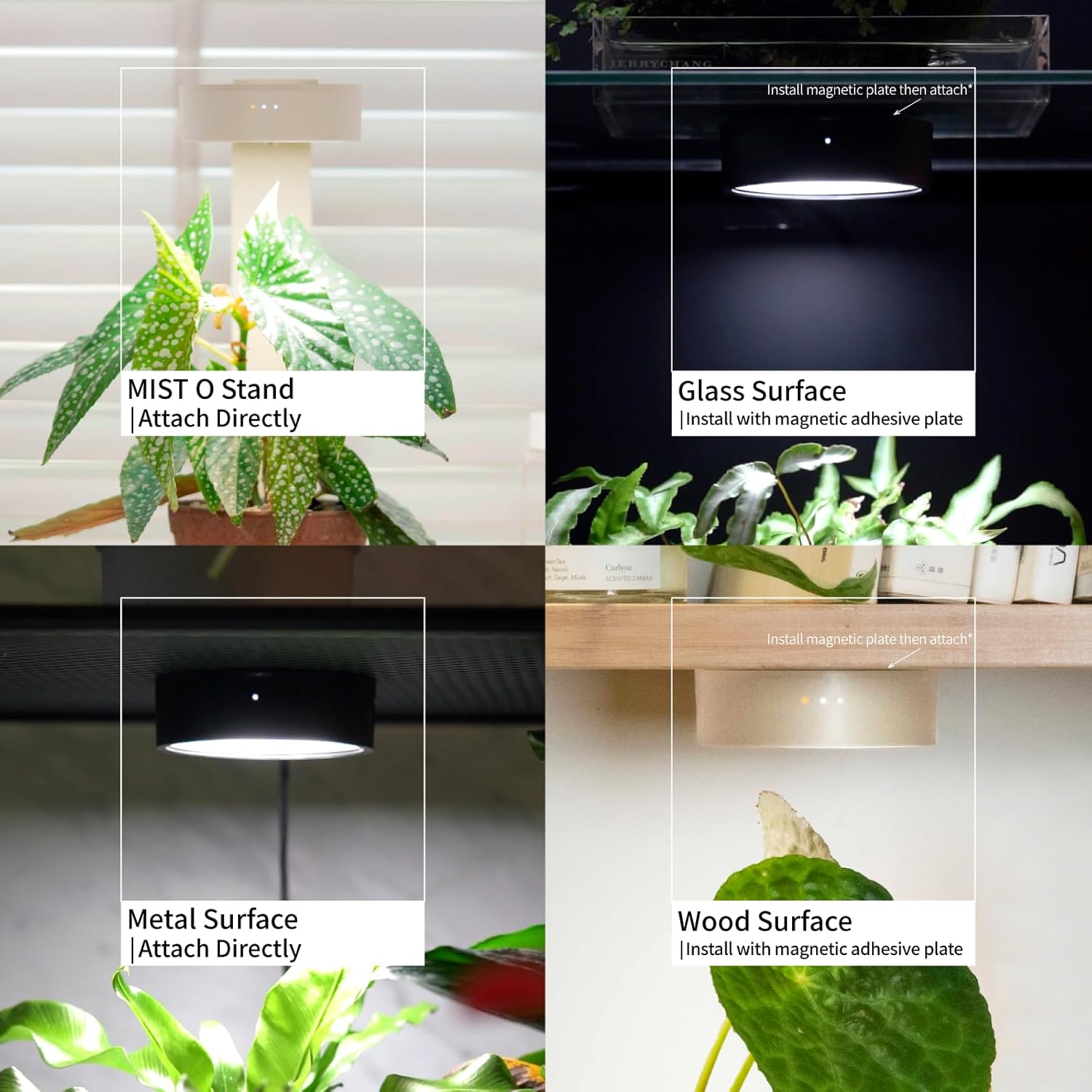 ONF Mist O+ App Controlled Via Bluetooth Magnetic Full Spectrum Grow Light, Colorfull LED Indoor Plant Light, Puck Light 4 Level dimmable 3 Color Temperature, Under Cabinet Grow Light, Beige