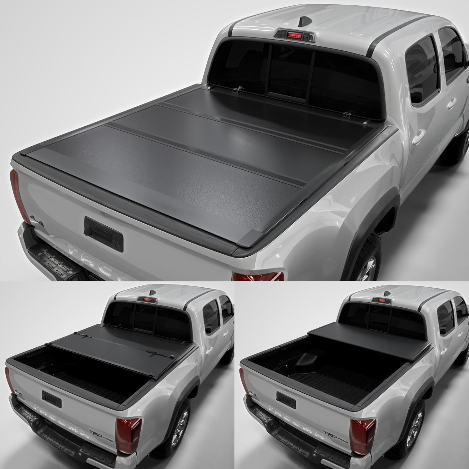 Toptiny Low Profile Hard Folding Truck Bed Tonneau Cover Fits 2016-2023 Toyota Tacoma 5'1" Bed (60.5")