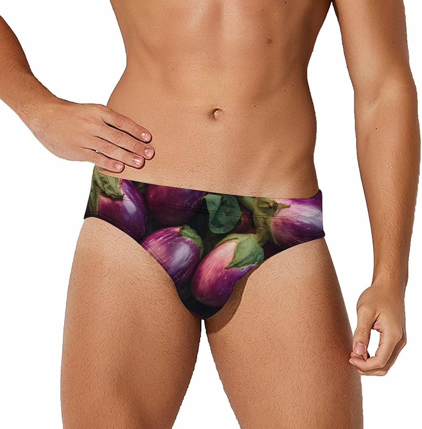 Eggplants Mountain Men's Swimwear Bikini Swimming Briefs Stretchy Swimsuits Board Surf Shorts Trunks