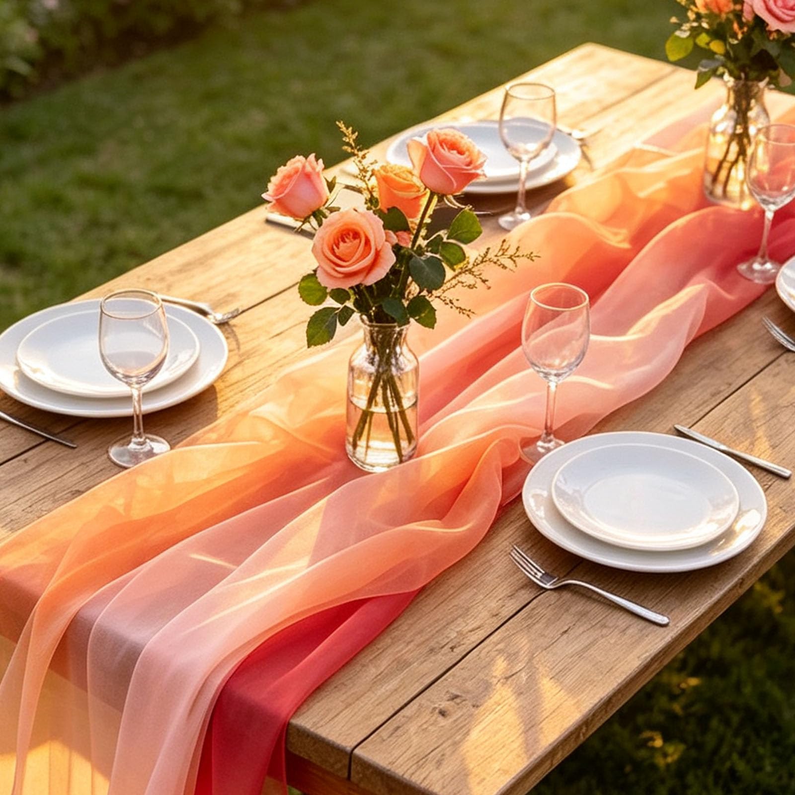 XIHIRCD Ensemble de Décorations de Fête Rose Orange et Rouge