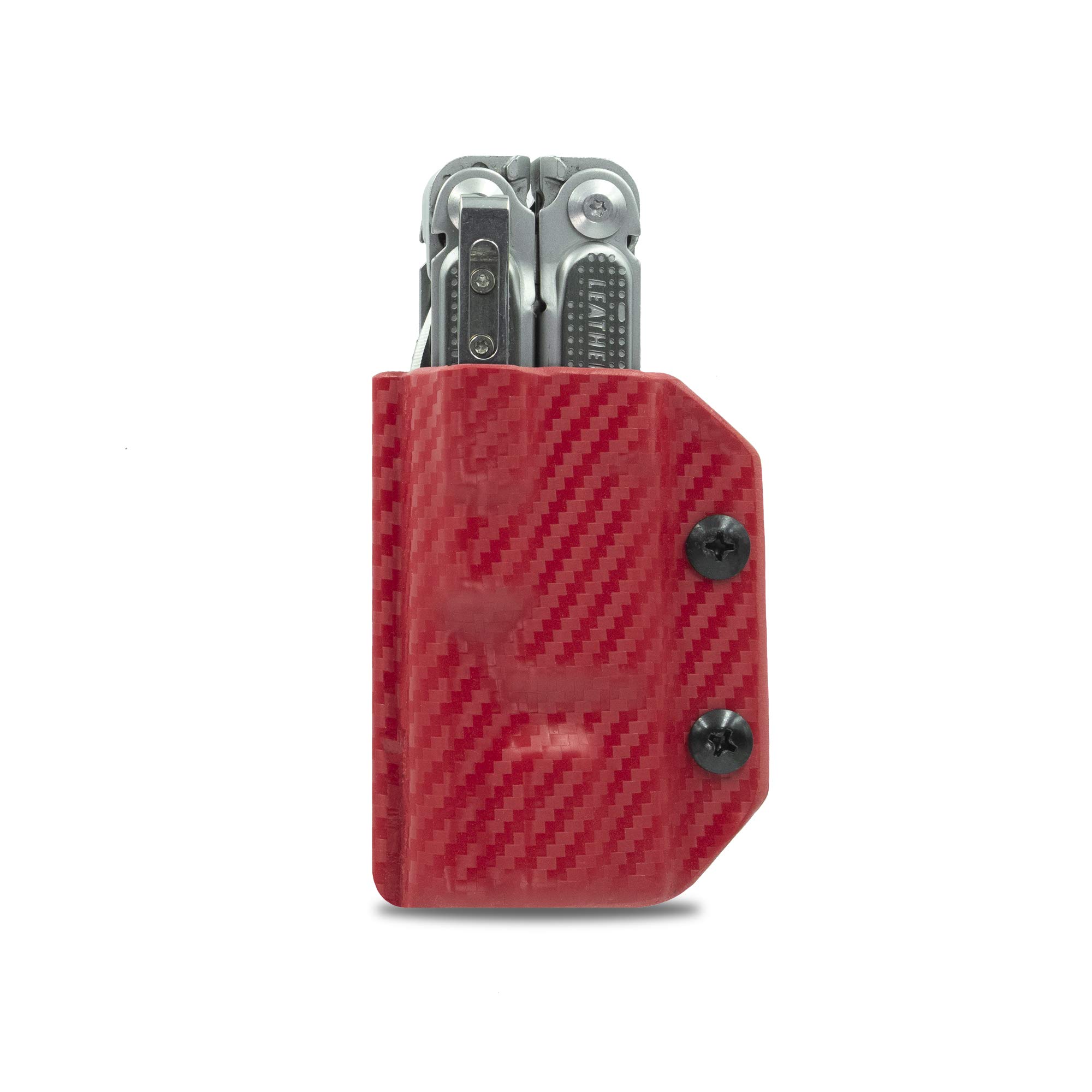 Clip & Carry Kydex Multitool Sheath for LEATHERMAN Free P2 - Made in USA (Multi-Tool not Included) EDC Multi Tool Holder Holster Cover (Carbon Fiber Red)-image-47