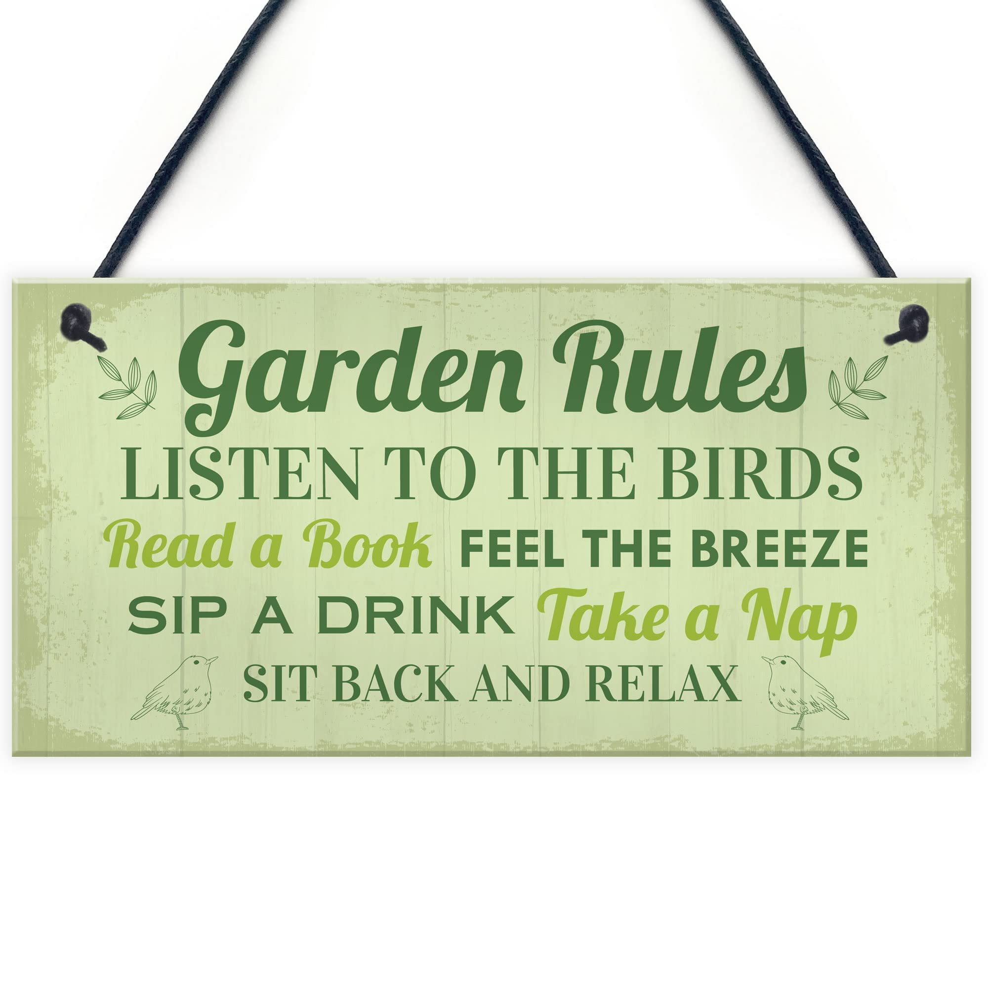 Red Ocean Novelty Garden Rules Sign For Garden, Garden Shed or Summer House, Garden Signs And Plaques For Outside, Summer House Accessories, Garden Shed Plaques, Home Decor Signs