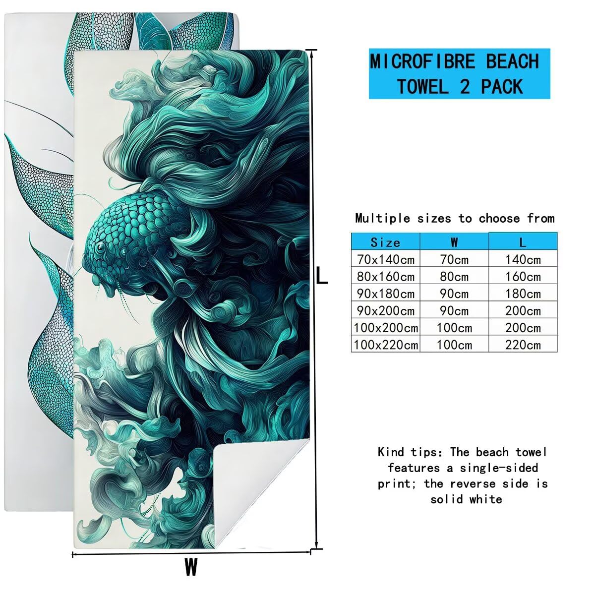 Telo Mare Microfibra, Telo Mare Grande 90x200cm 2 Pezzi, Asciugamano Palestra Donna Asciugatura Rapida, Antisabbia Asciugamano Microfibra, Leggero Asciugamani Palestra per Regalo (Astratto) -4190