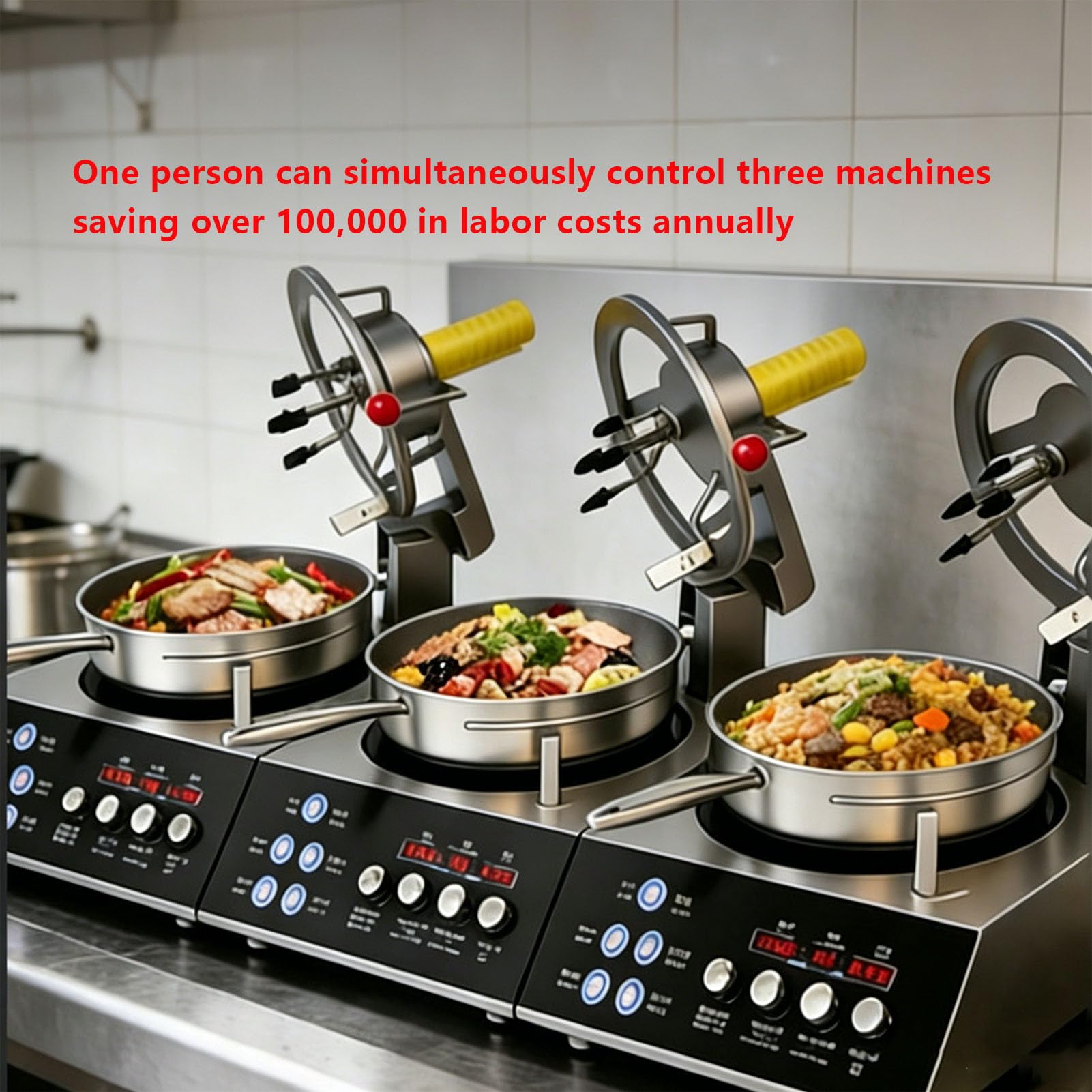 Máquina De Cocción Automática Comercial con Control De 9 Velocidades para Emprendimientos De Catering Restaurantes Establecimientos De Comida Rápida,5kw