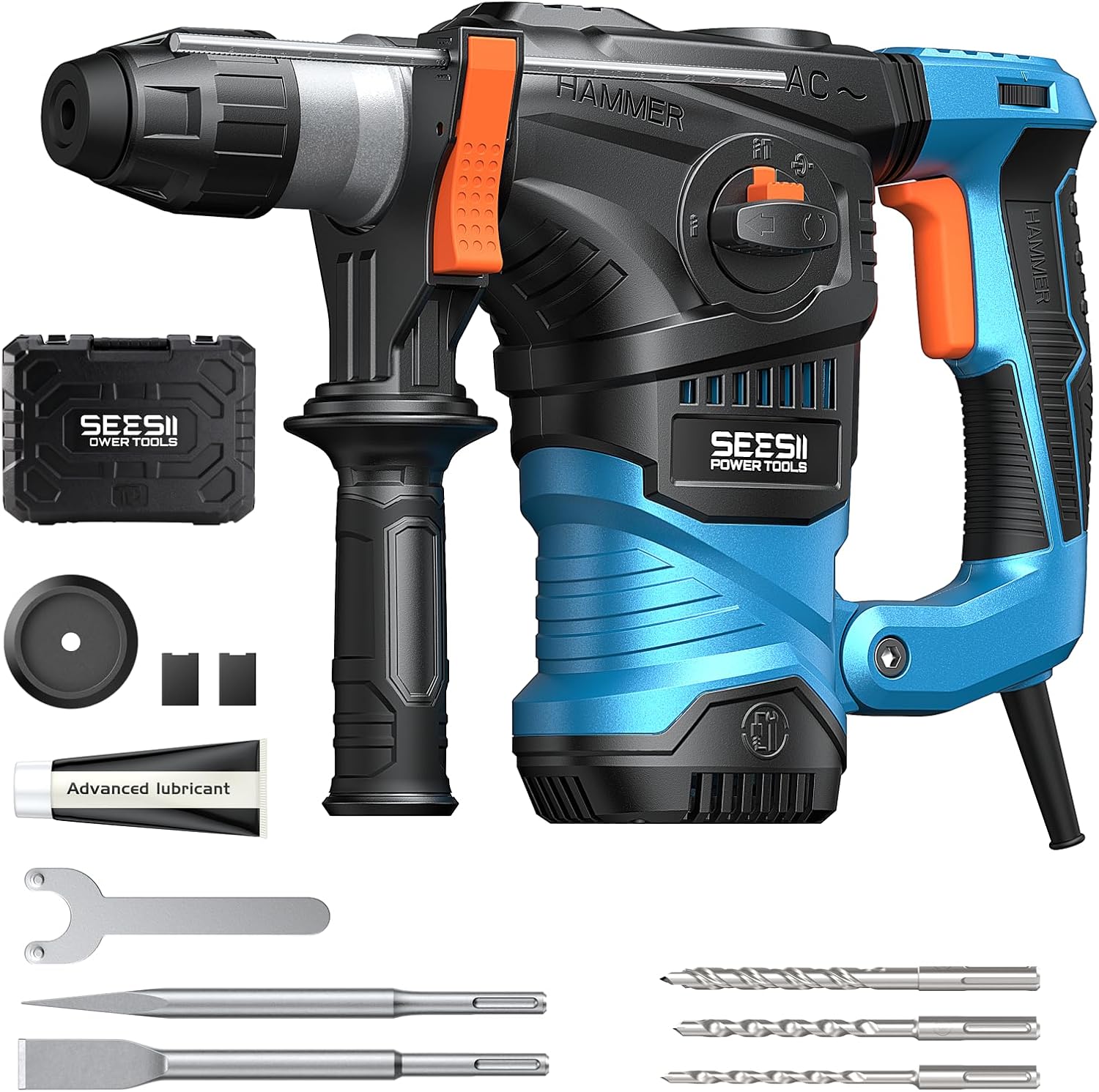 Seesii Heavy Duty Rotary Hammer: 13 Amp 1-1/4
