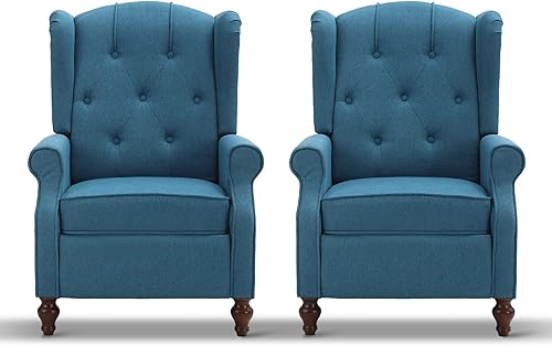 Miniatura 16 de Silla Reclinable Wingback - Sillón Reclinable Acolchado - Silla Reclinable de Masaje con Calor - Sillón Reclinable de Tela Push Back con Control